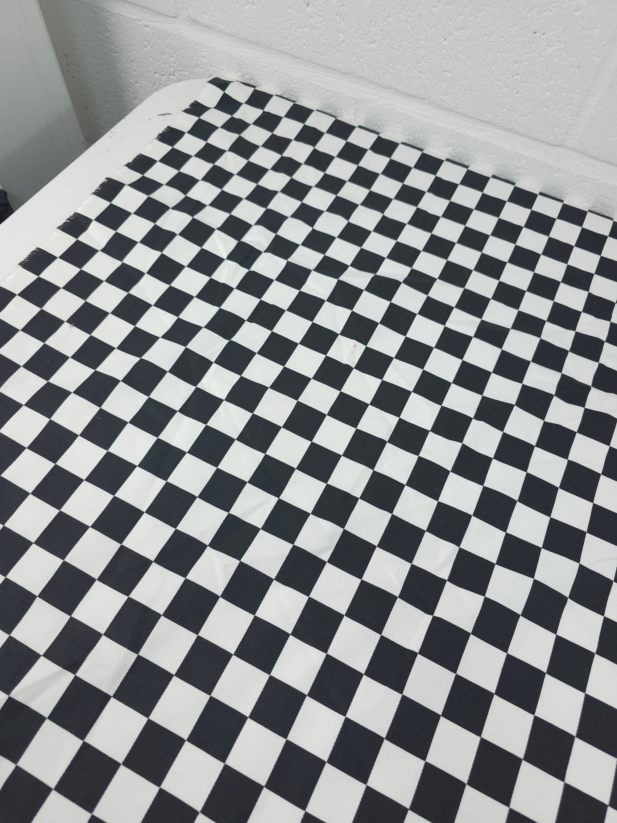 Black/White Checkerboard Denim