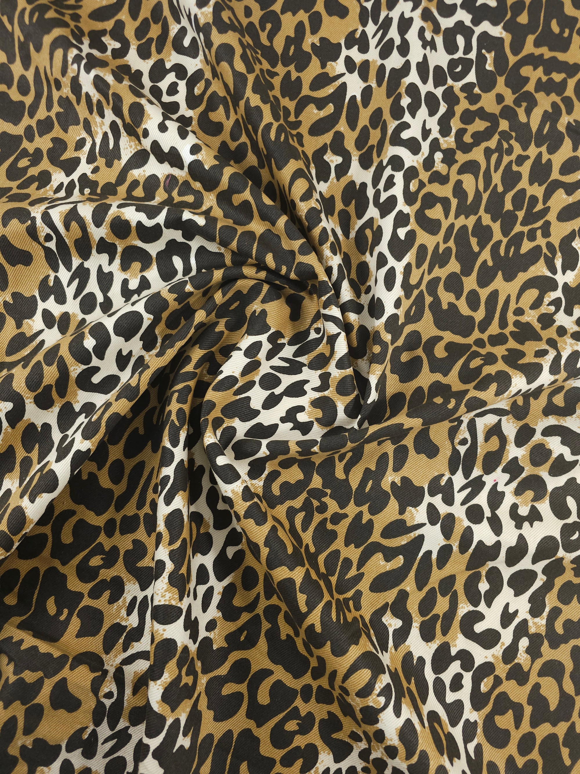 Peanut Brown/Ivory Leopard Denim