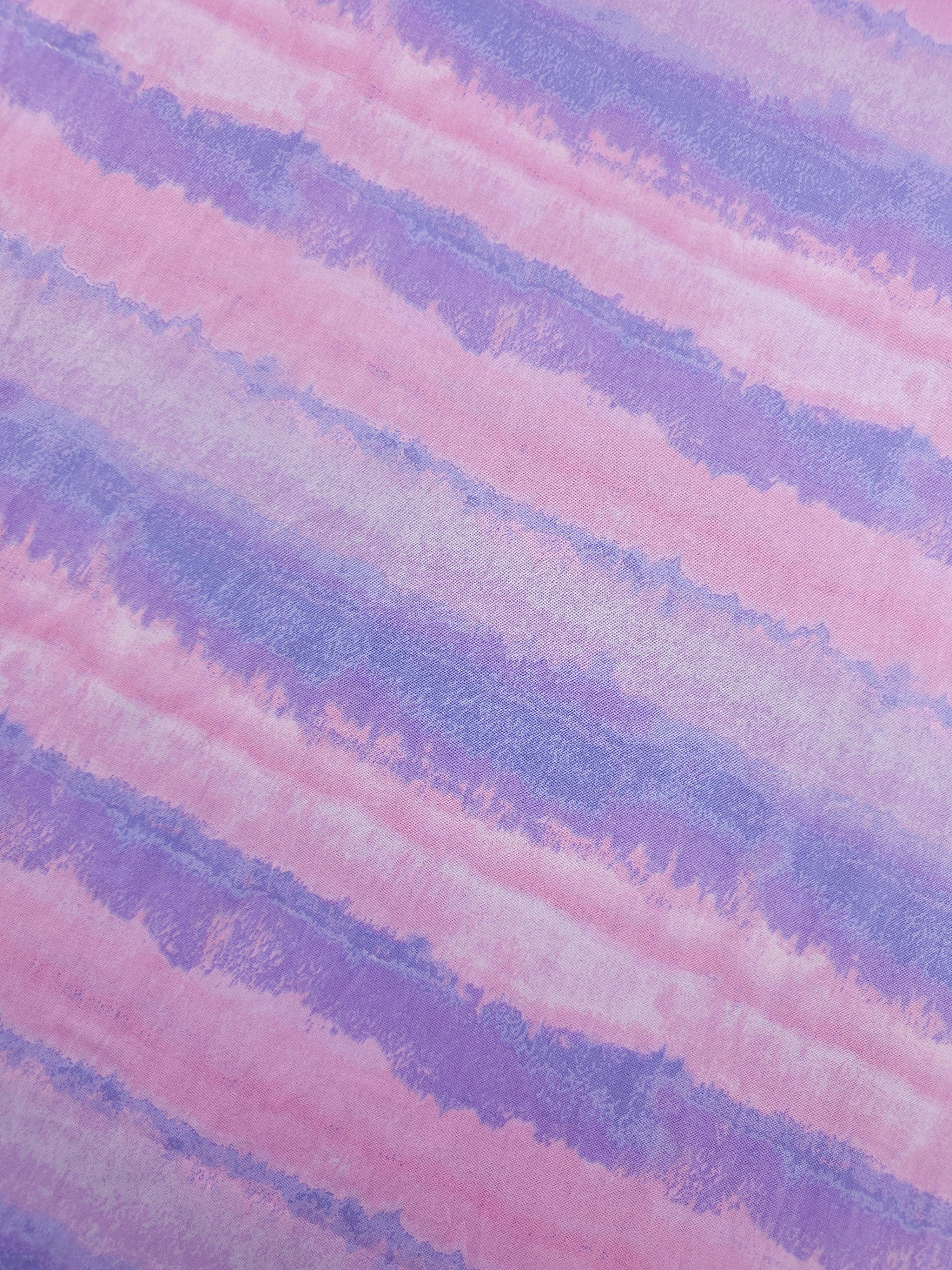 Lilac/Pink Block Stripe Diffusion 100% Cotton