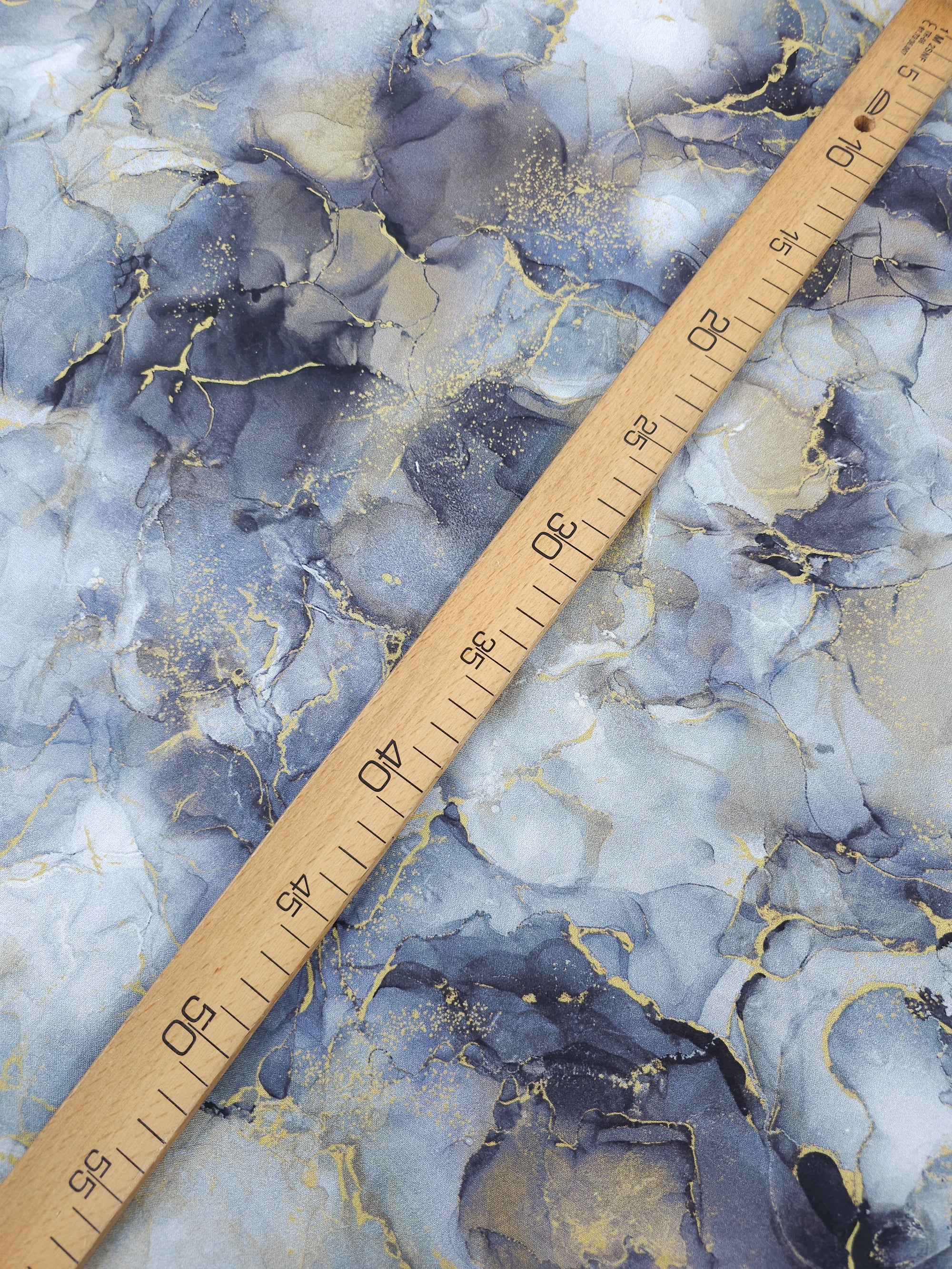 Smokey Grey/Gold Marble 100% Cotton 106" *EXTRA WIDE*
