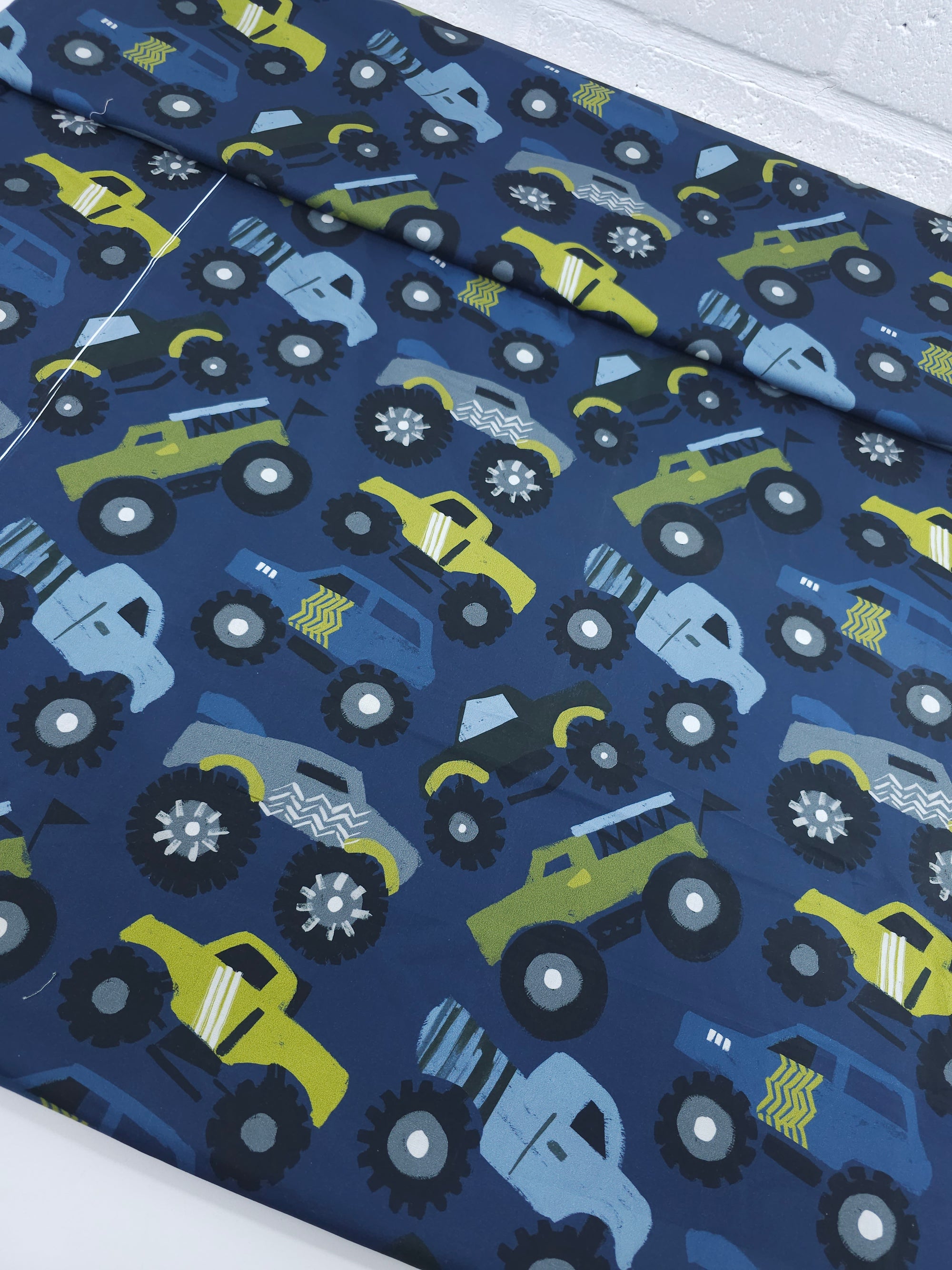 Navy/Lime Tractors 100% Cotton 57"