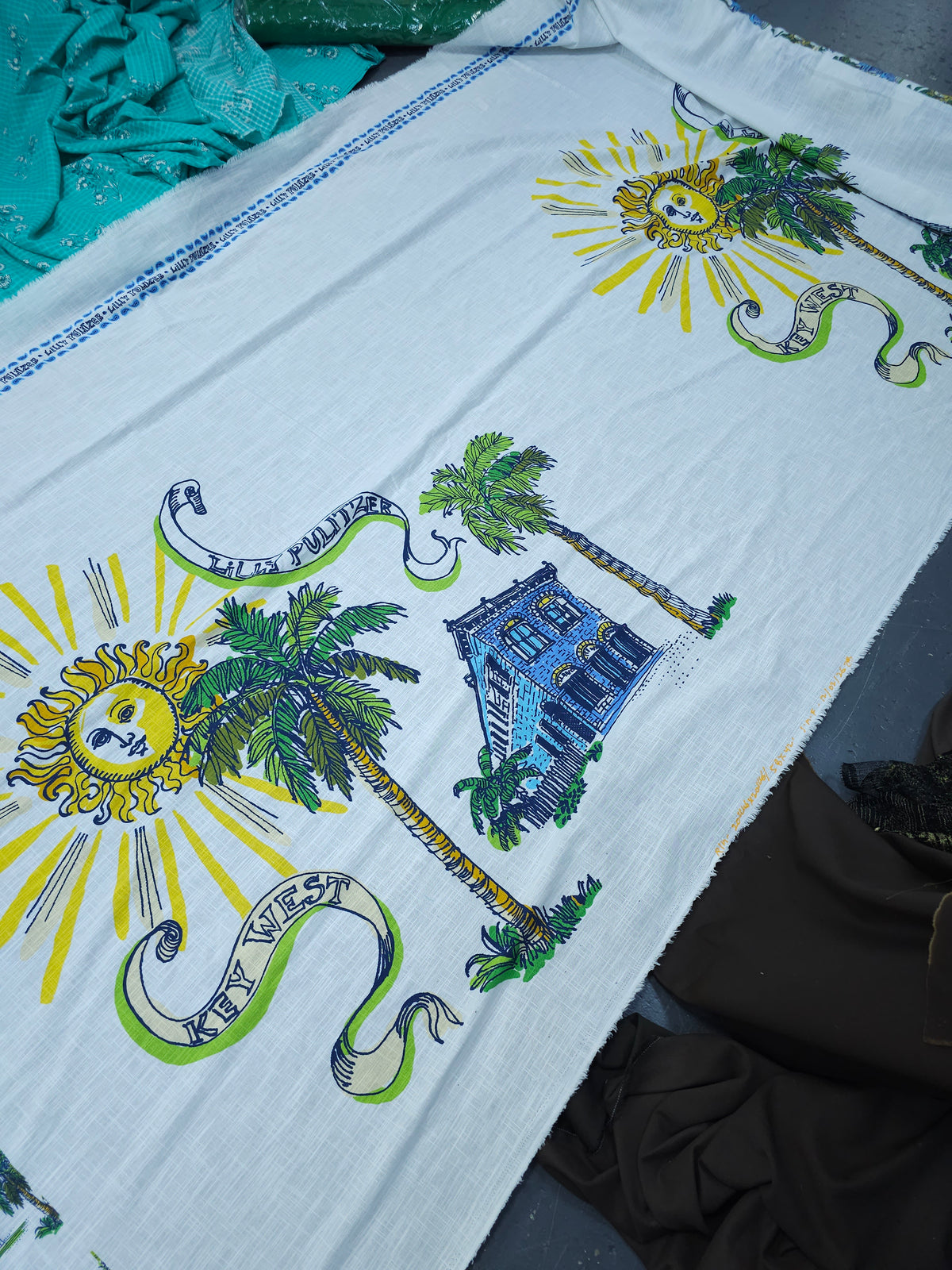 Large Coconut Key West Flax Cotton - 3.40m Panel - Lilly Pulitzer