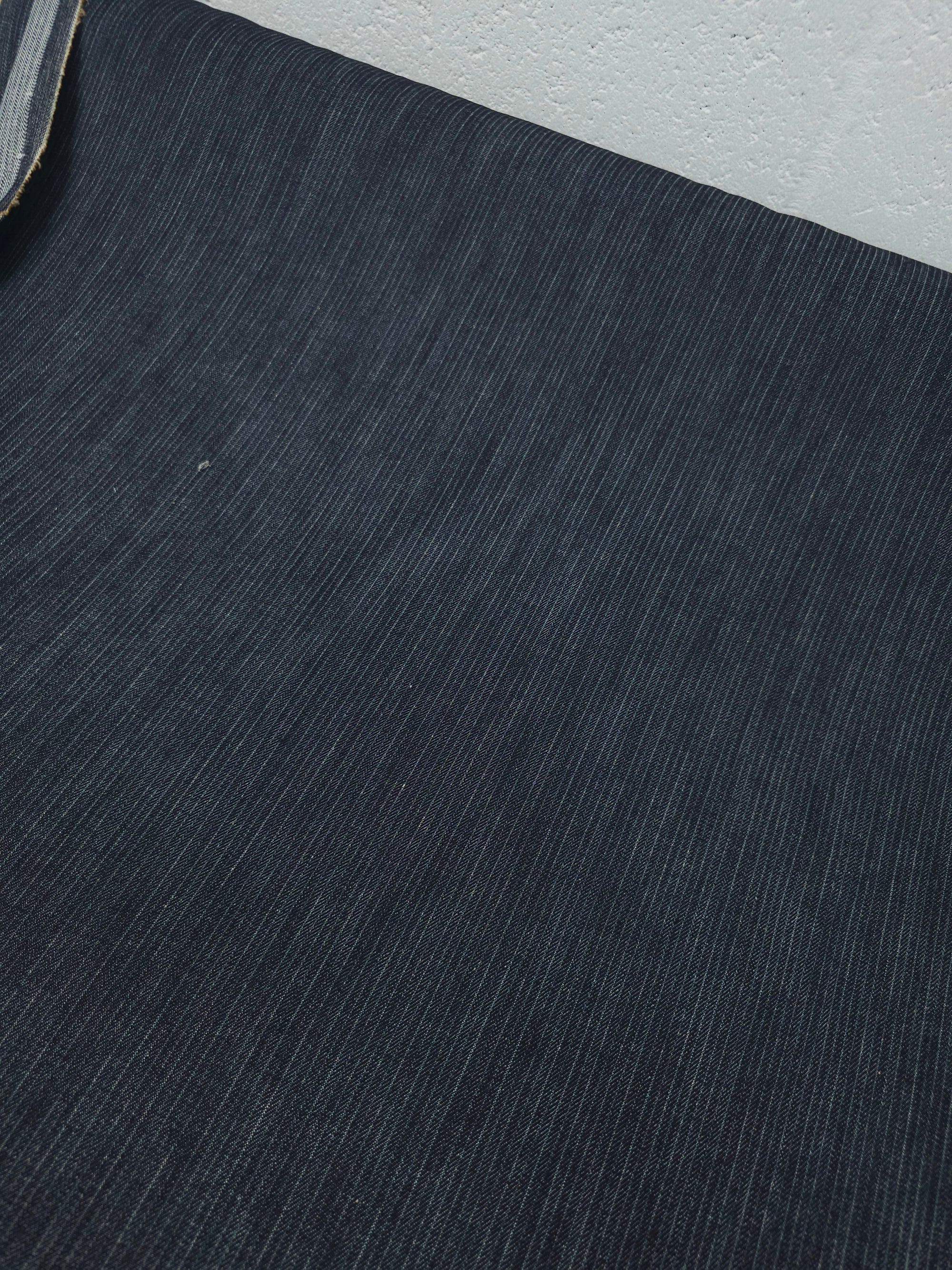Charcoal Navy Narrow Pinstripe Denim