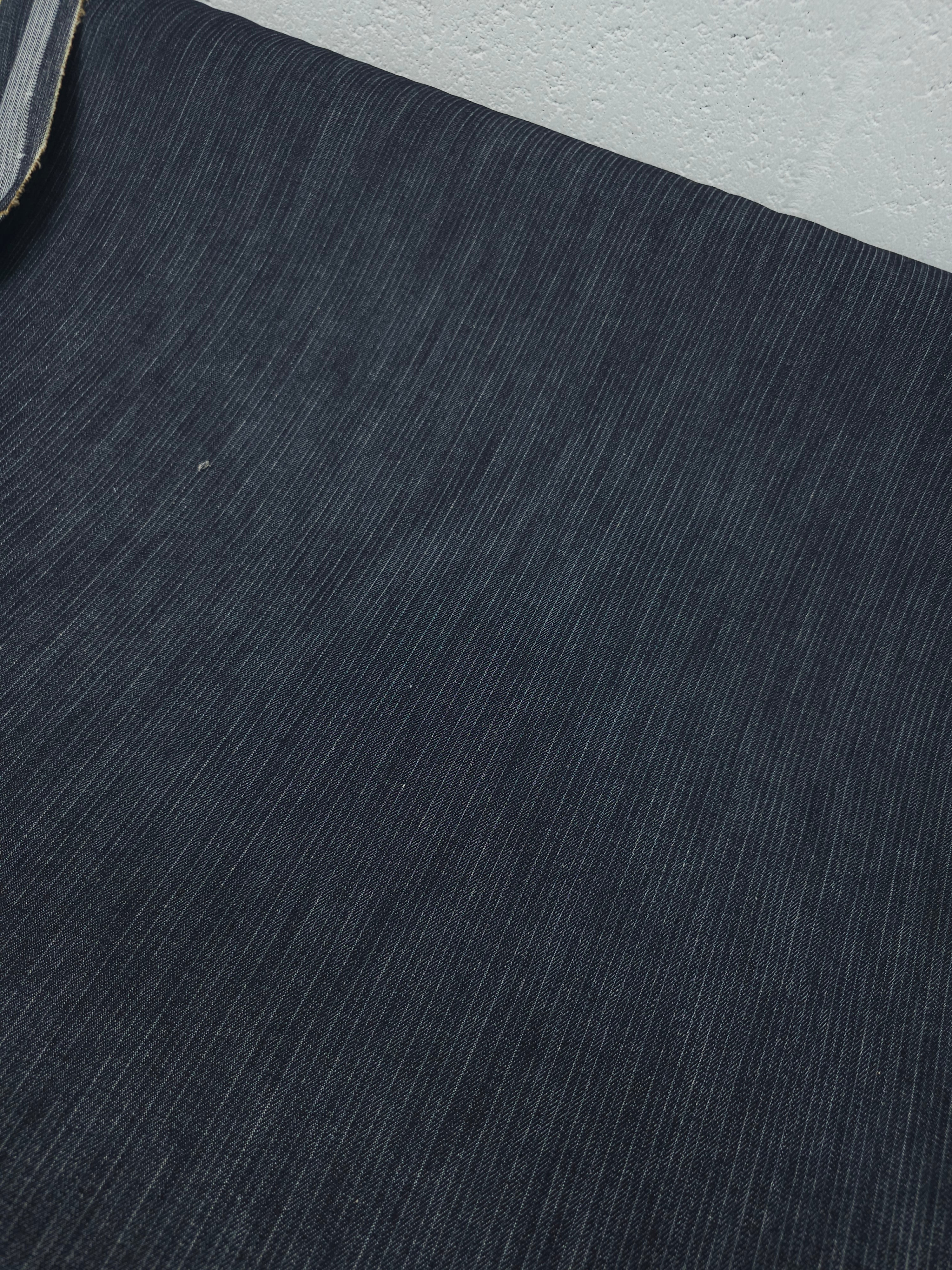 Charcoal Navy Narrow Pinstripe Denim