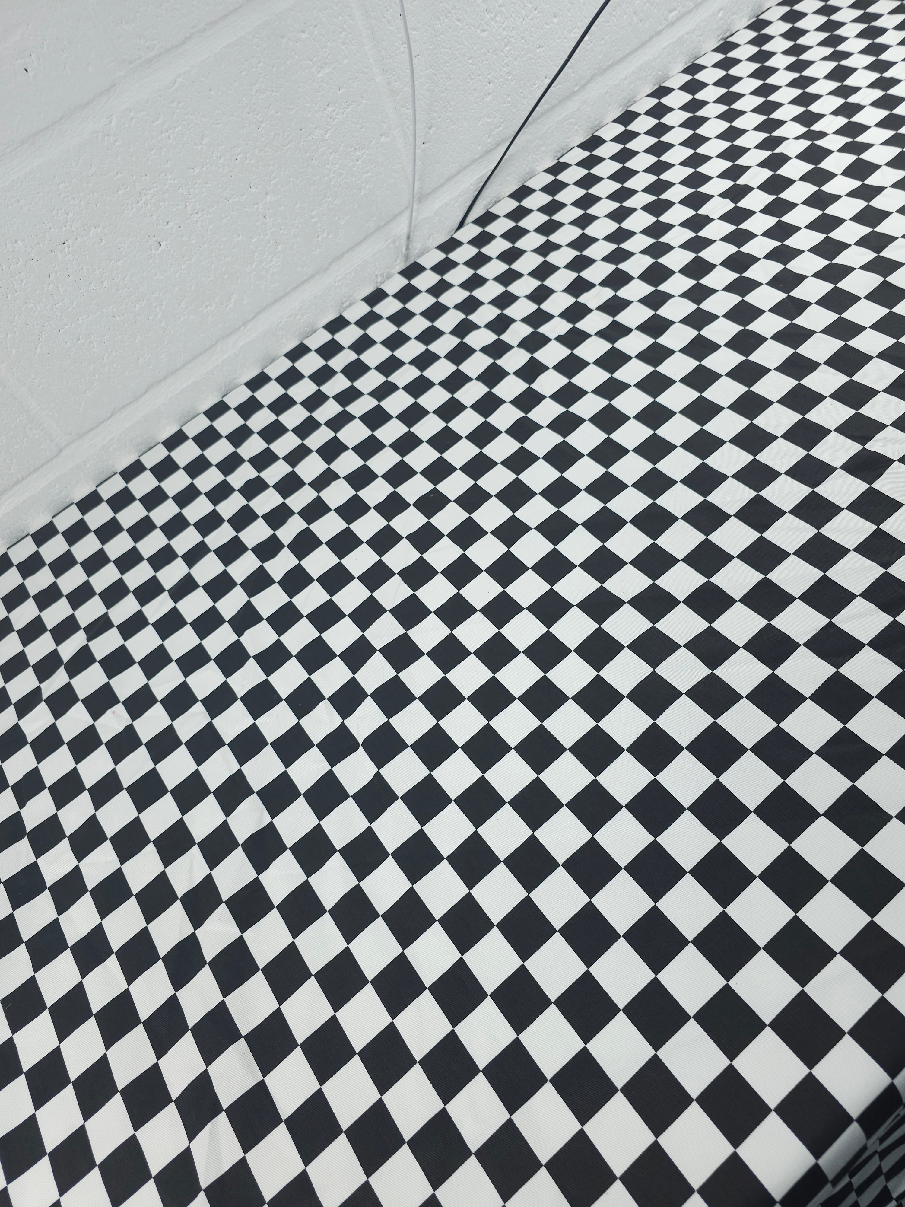 Black/White Checkerboard Denim