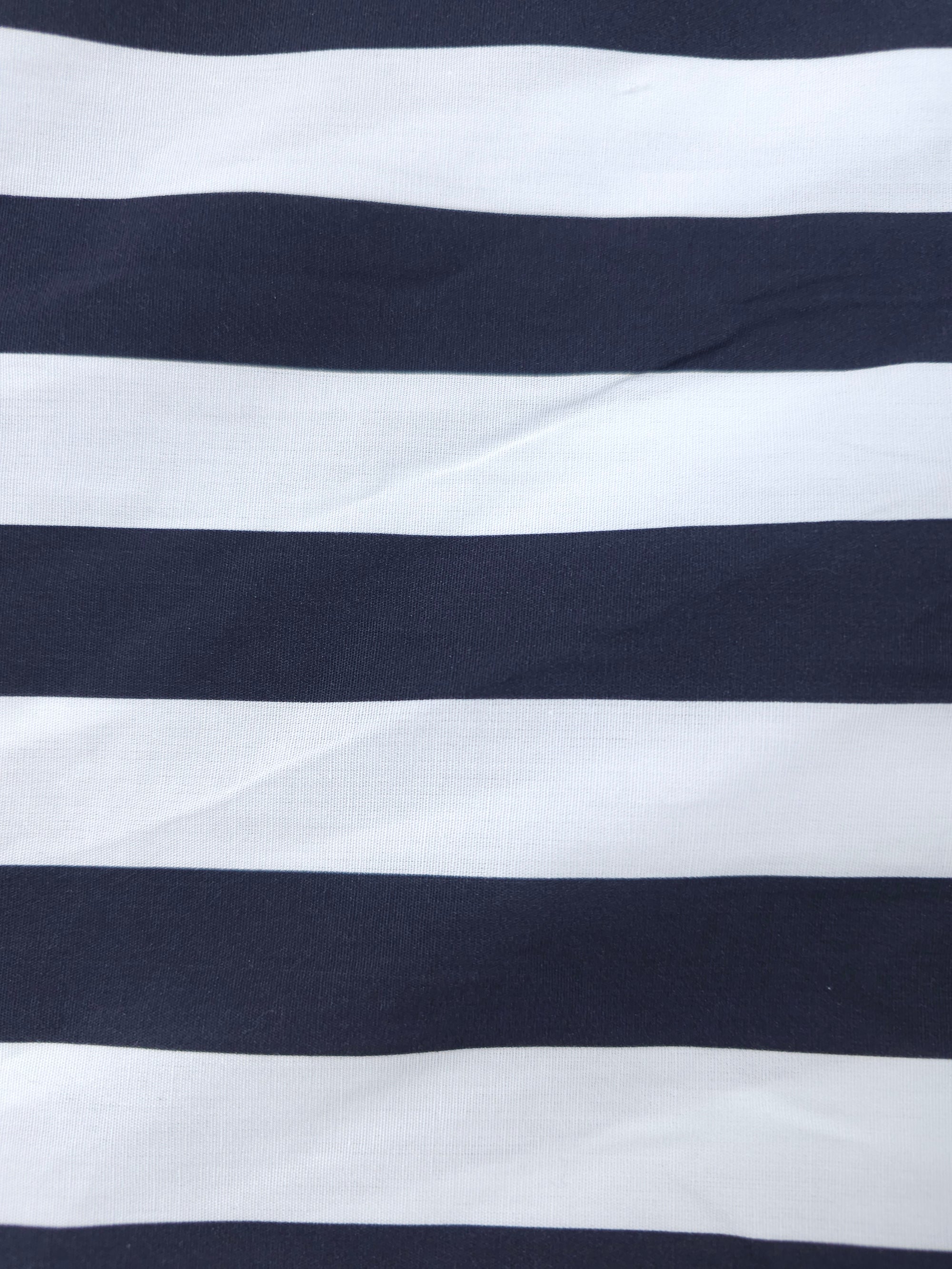 Black wide stripe Viscose- 2m piece