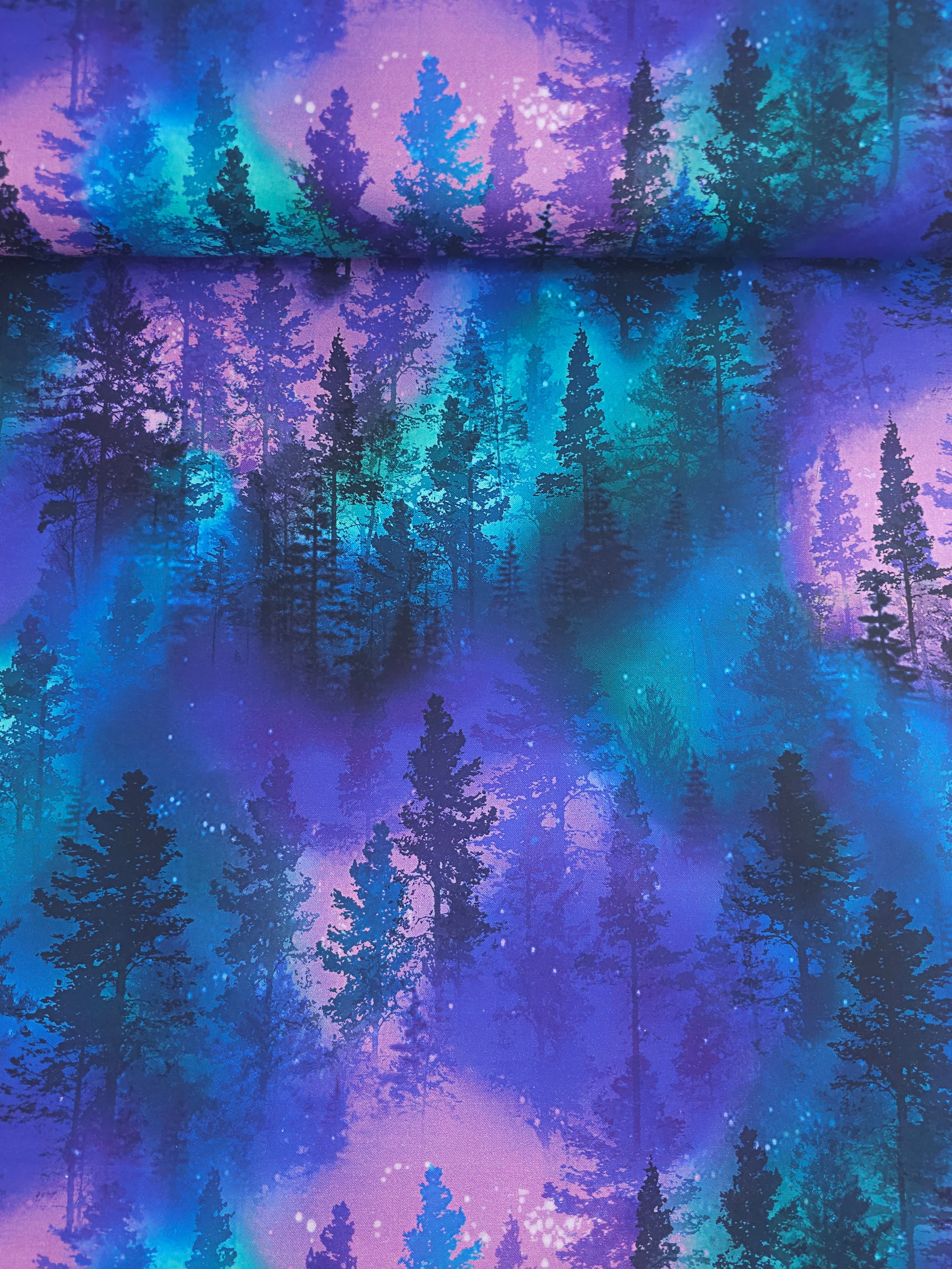 Purple/Blue Forest Aurora 100% Cotton