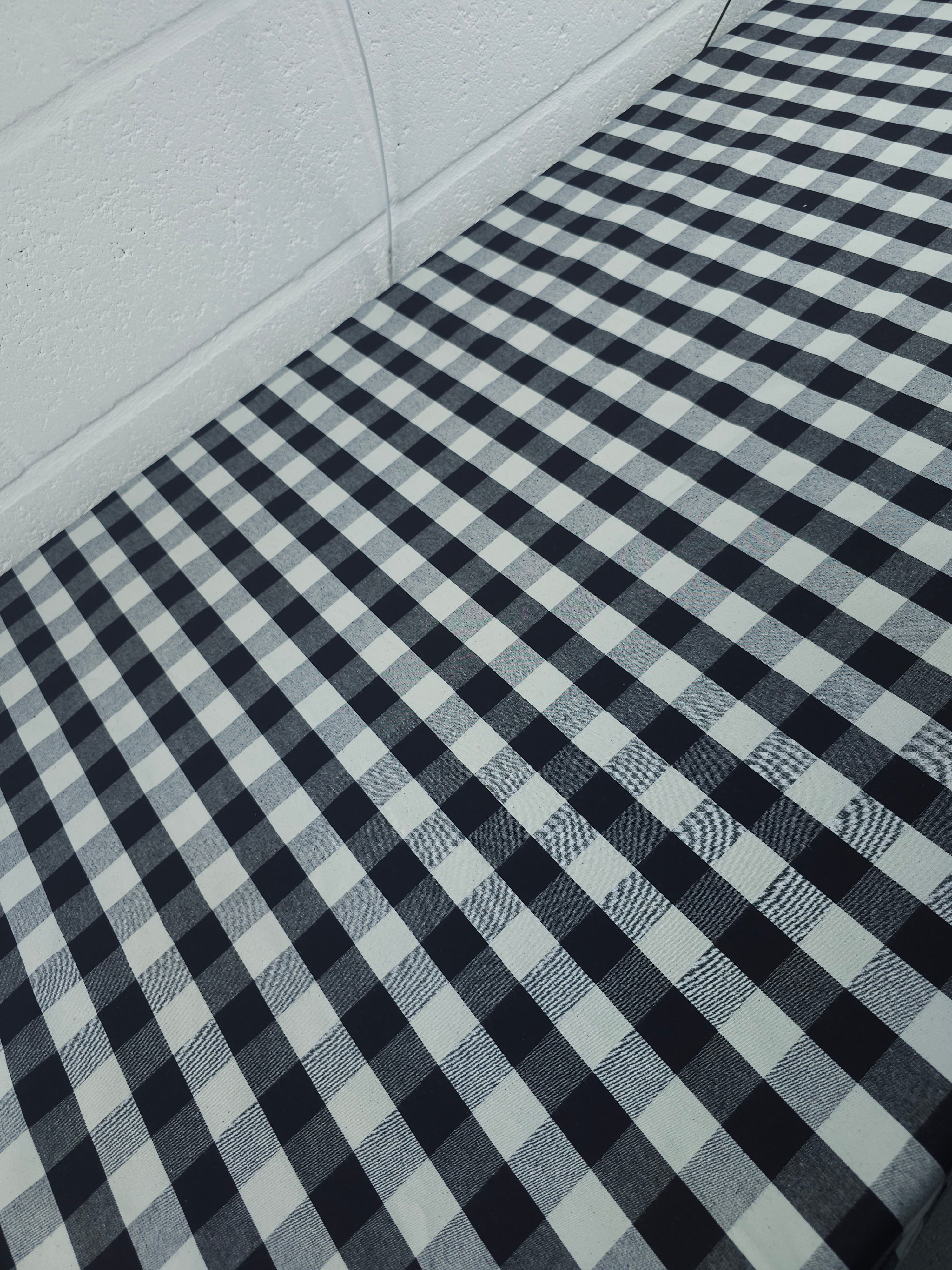 Black/Grey Square Check Denim