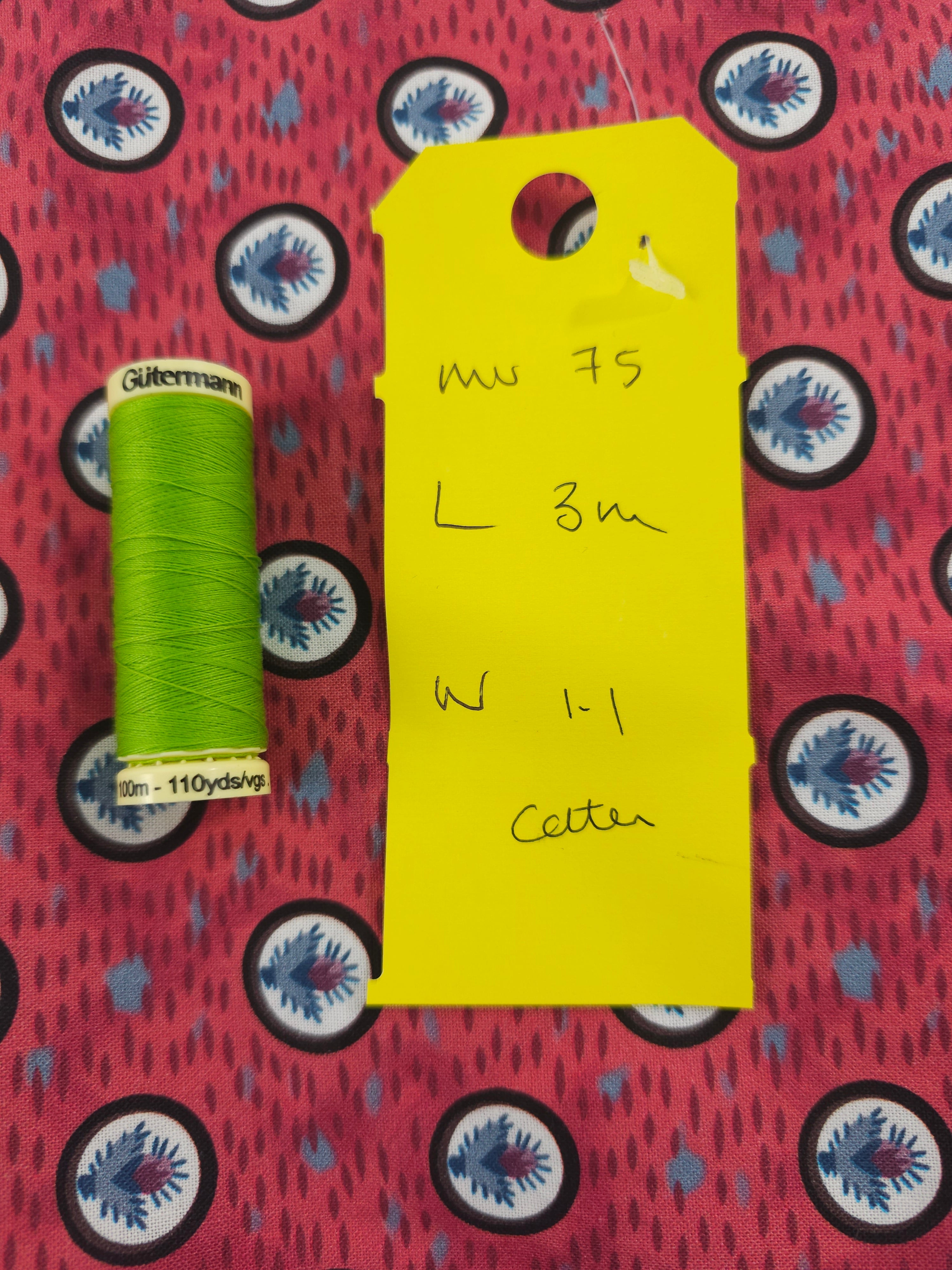 Little cactus on red Cotton- 3m piece