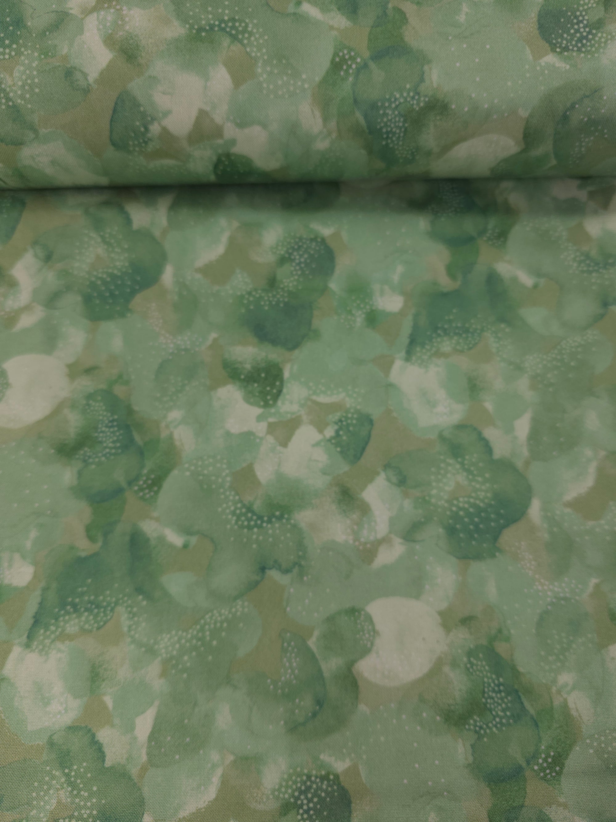 Sage Green Abstract Speckle Splodge 100% Cotton