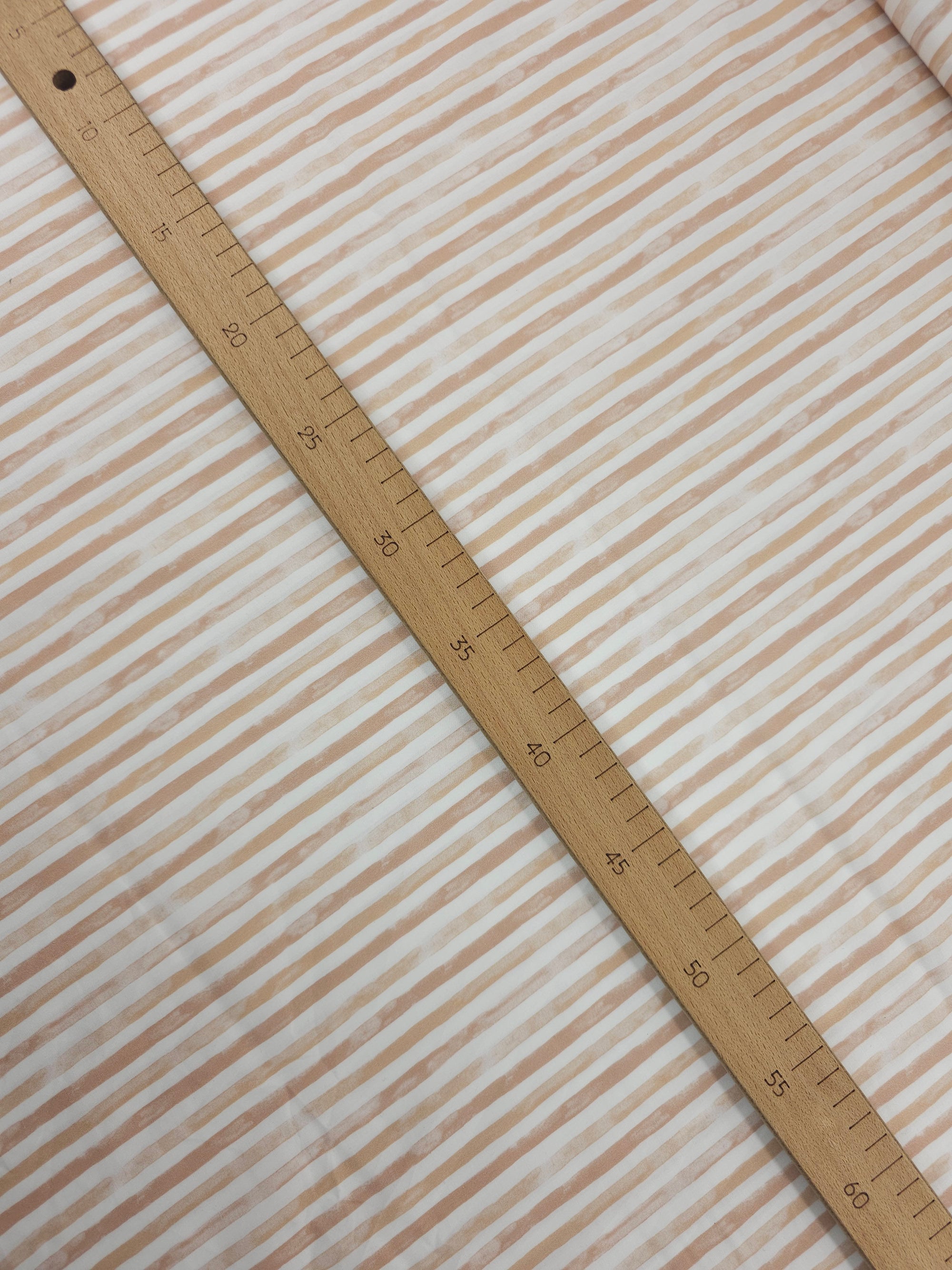 Peach Washed Stripes Lightweight Cotton 60"
