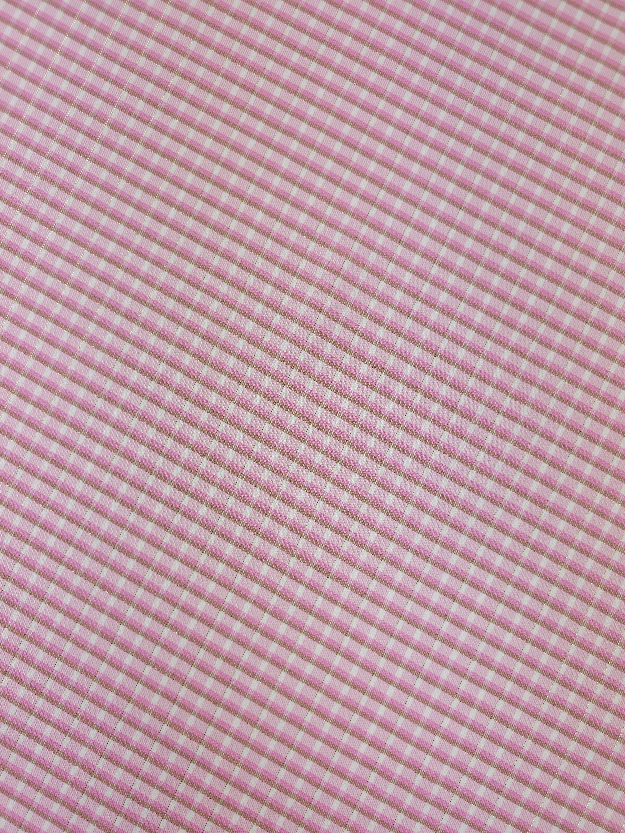 Pink/Gold Lurex Mini Gingham Viscose