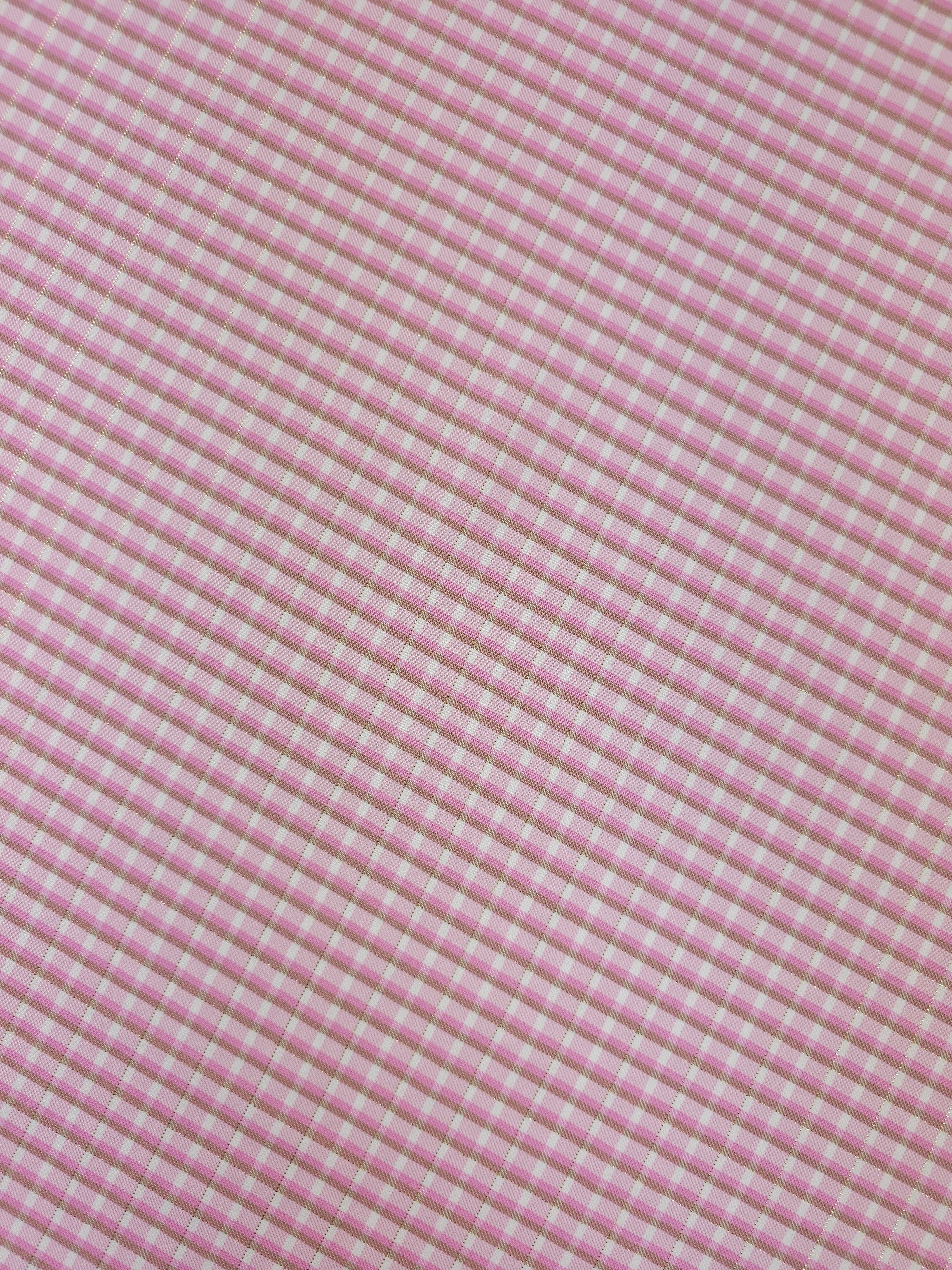 Pink/Gold Lurex Mini Gingham Viscose