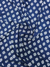 Navy Abstract Flower Petal Viscose Jersey