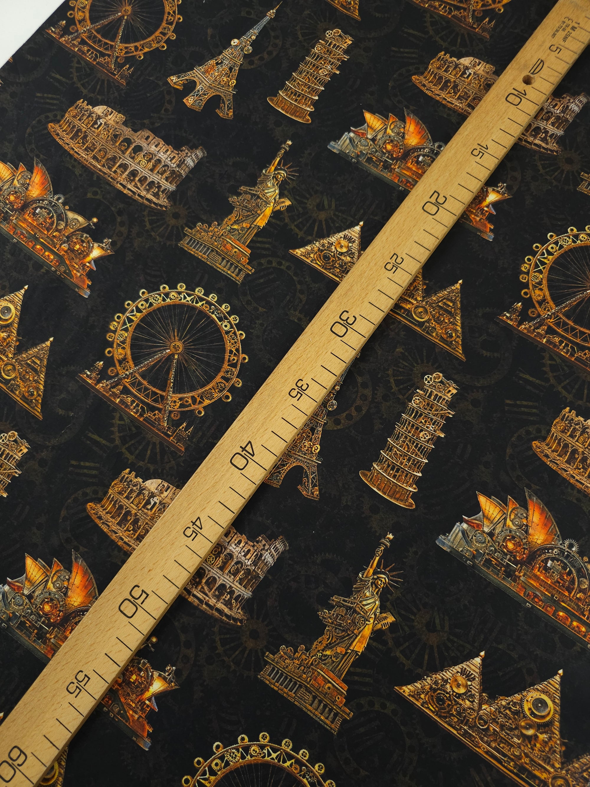 Bronze Antique Landmarks 100% Cotton