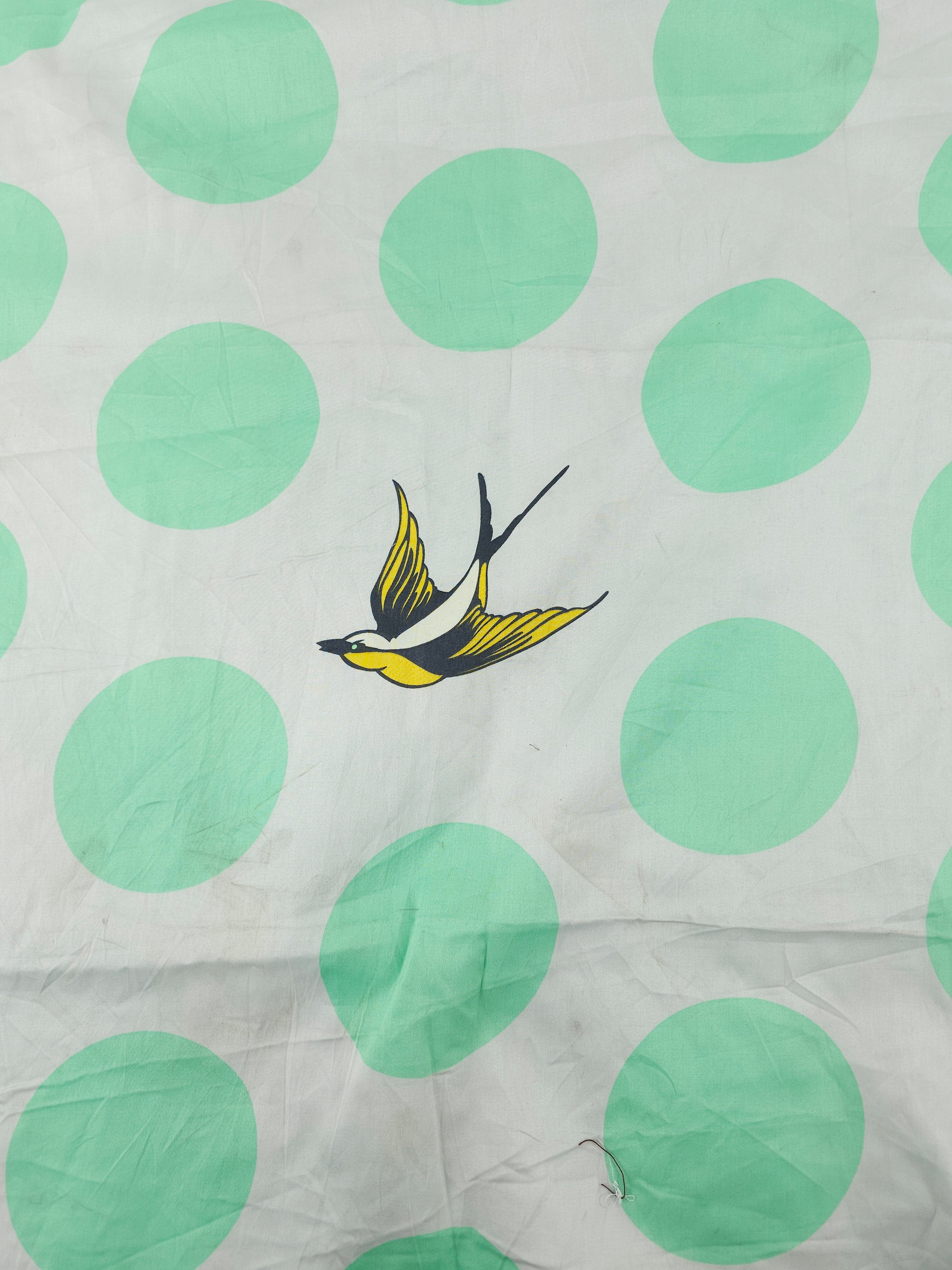 Mint birdspotting Cotton sateen- 1m piece
