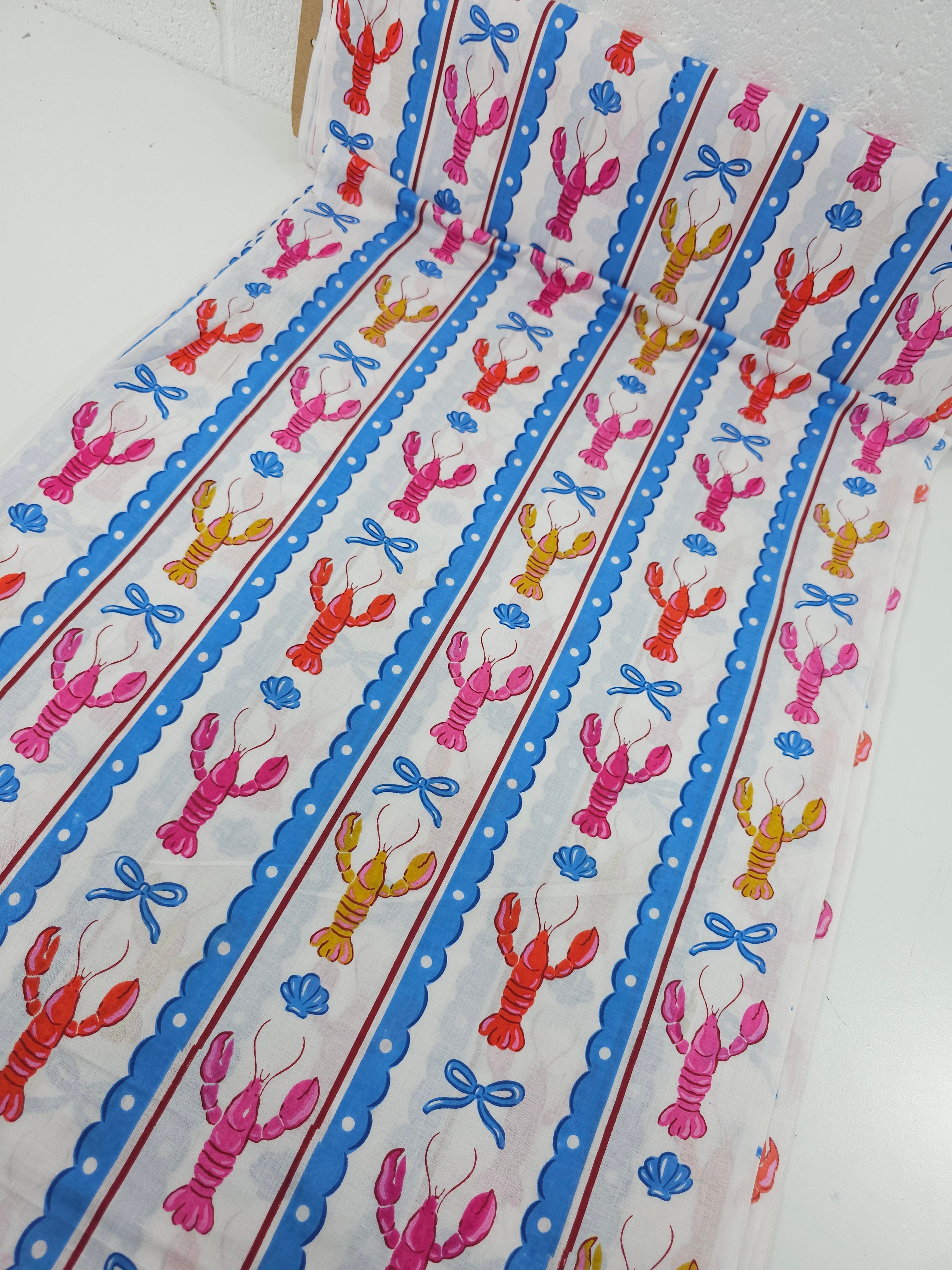 Multi Lobster Stripe Cambric Cotton