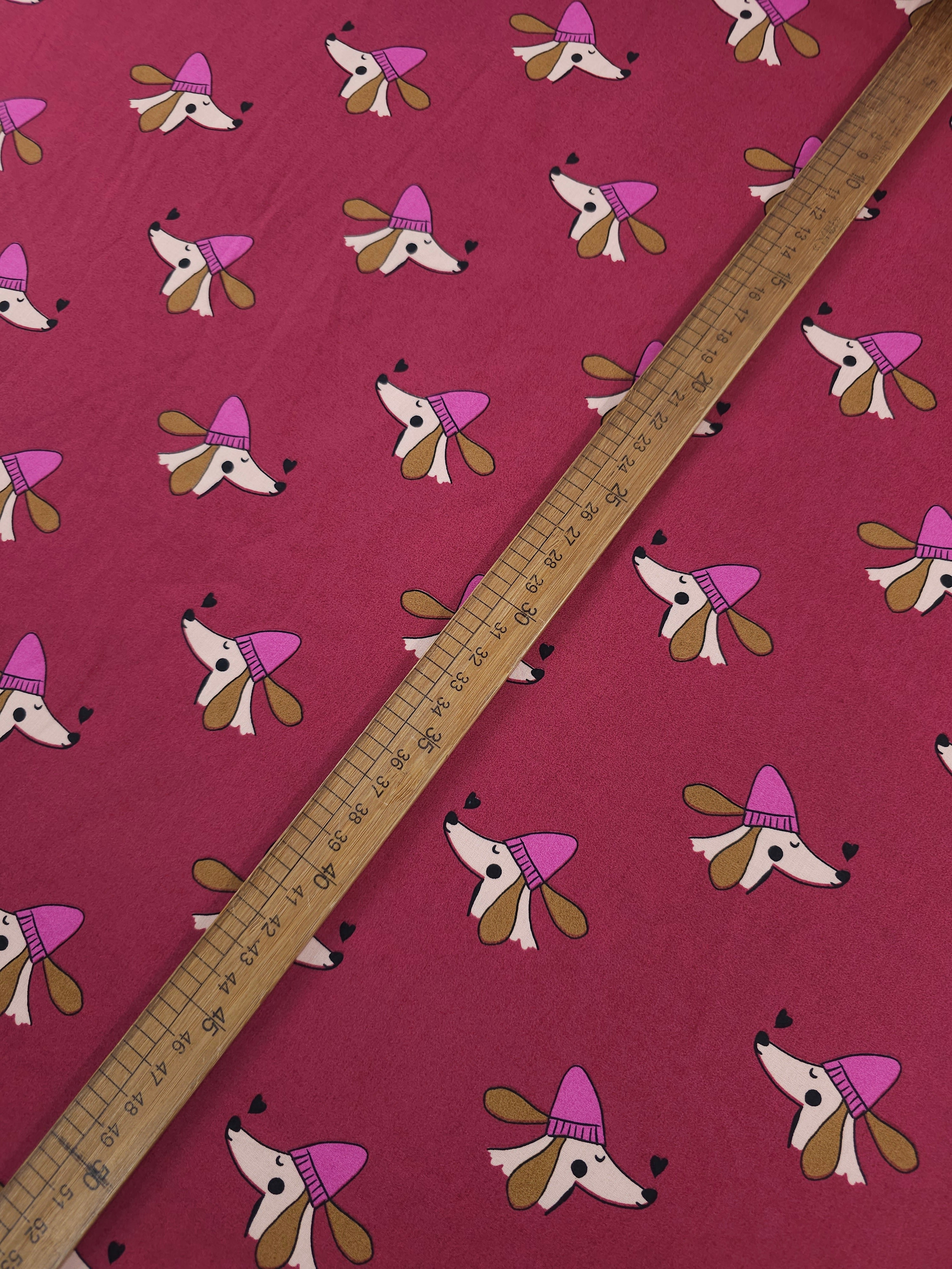 Burgundy Sausage Dog 100% Cotton 57"