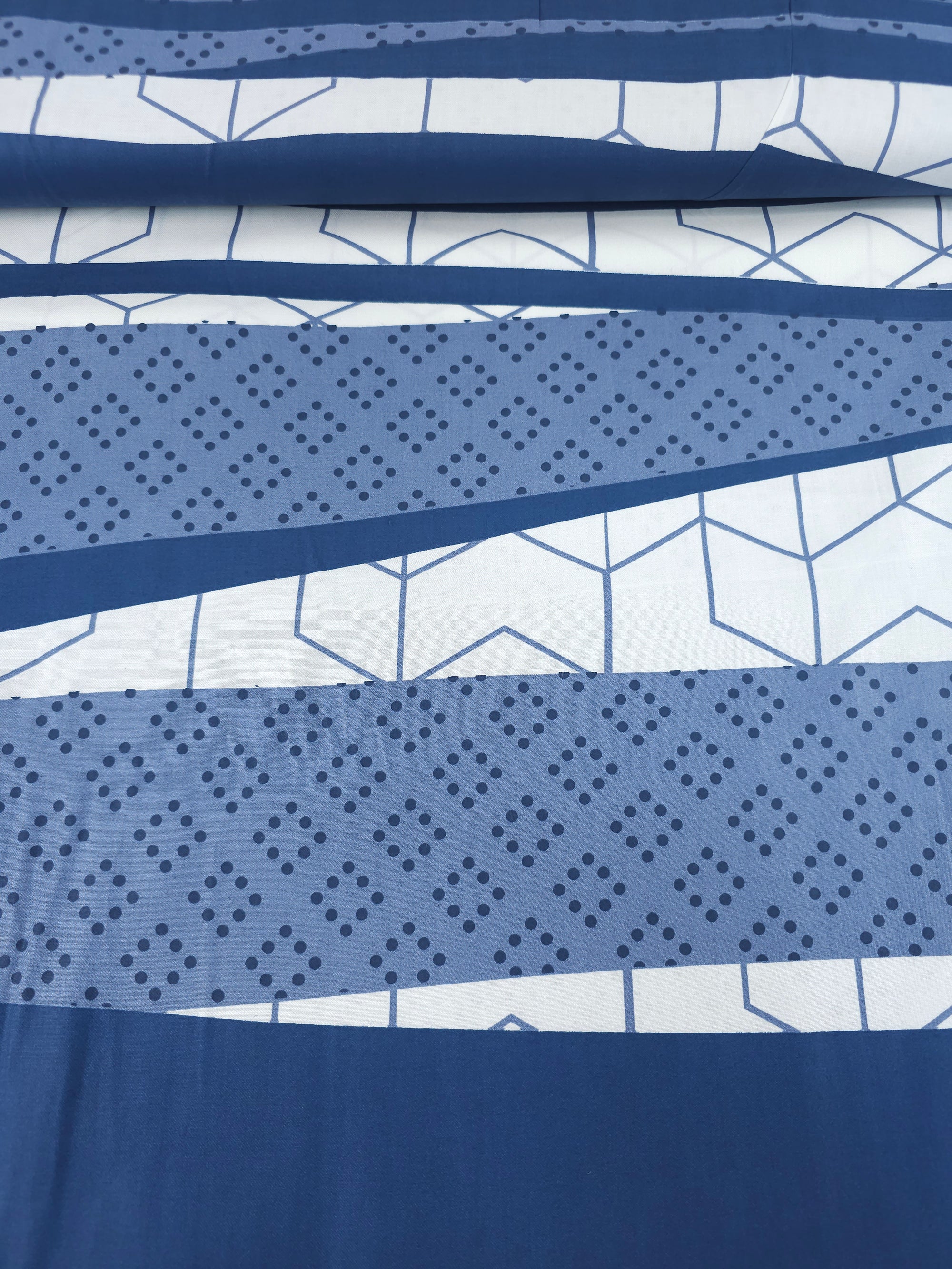 Hale Blue Abstract Stripe Shifter 100% Cotton 62"