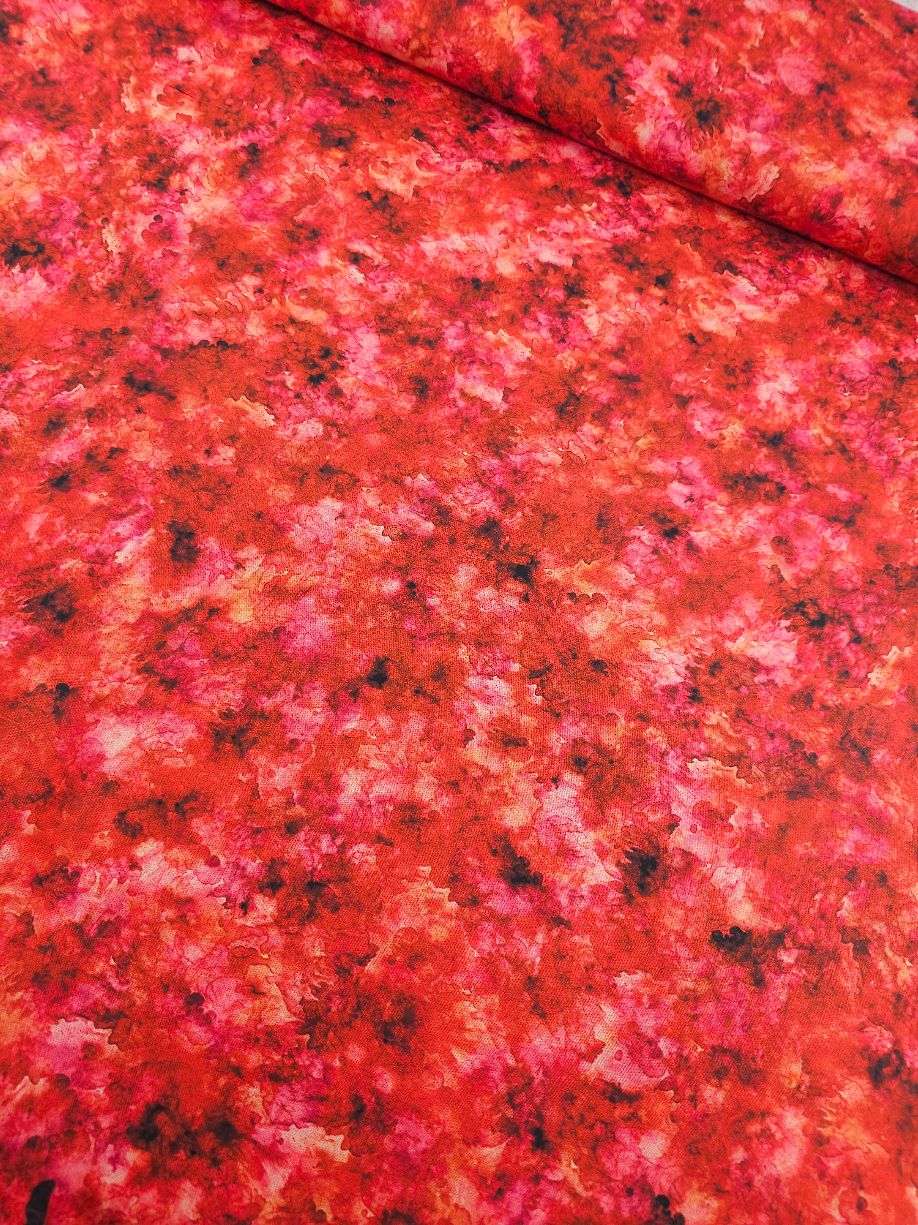 Red Iris Watercolour Smoke 100% Cotton 106" *EXTRA WIDE*