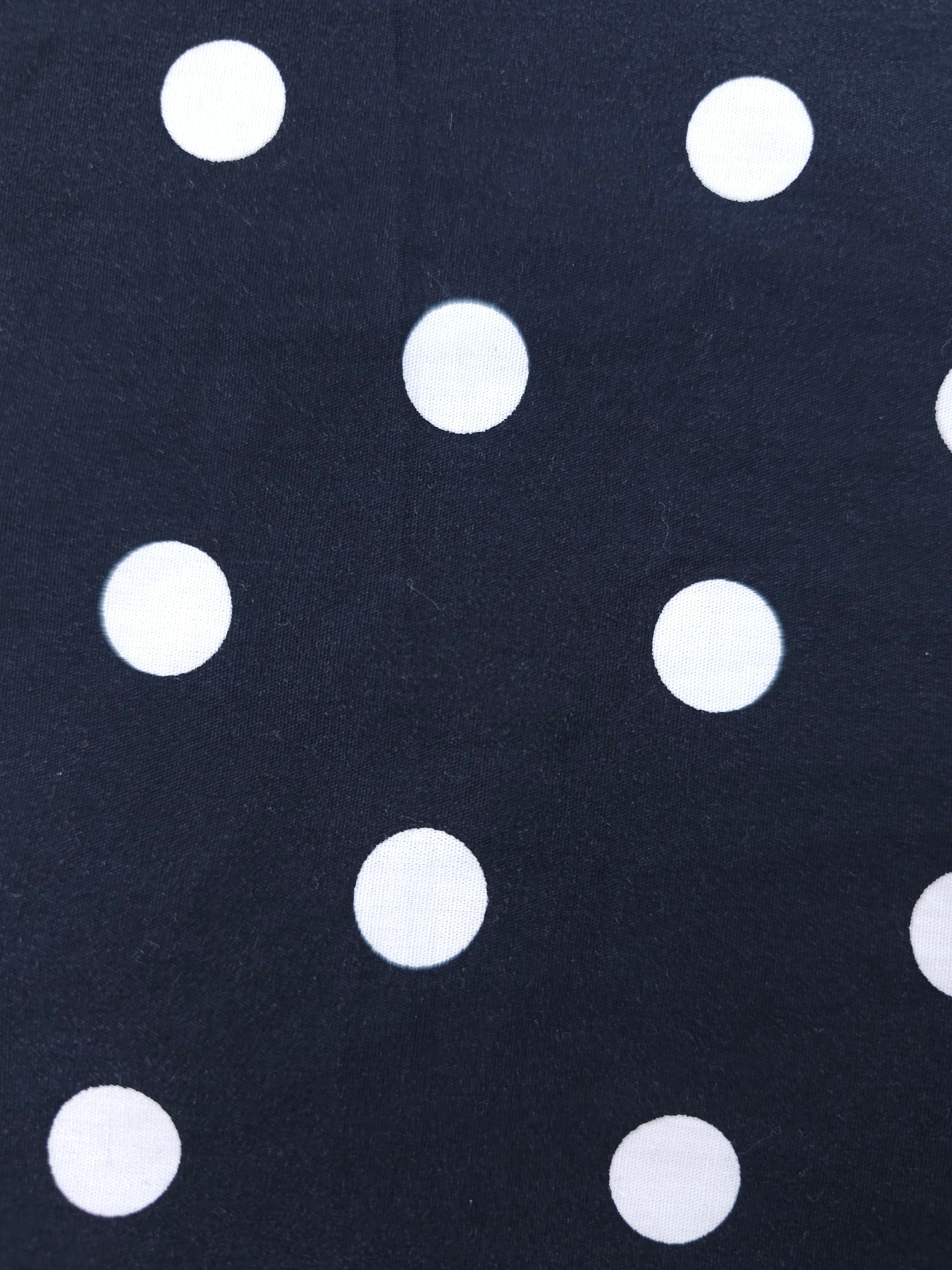 Black polka Viscose- 2m piece