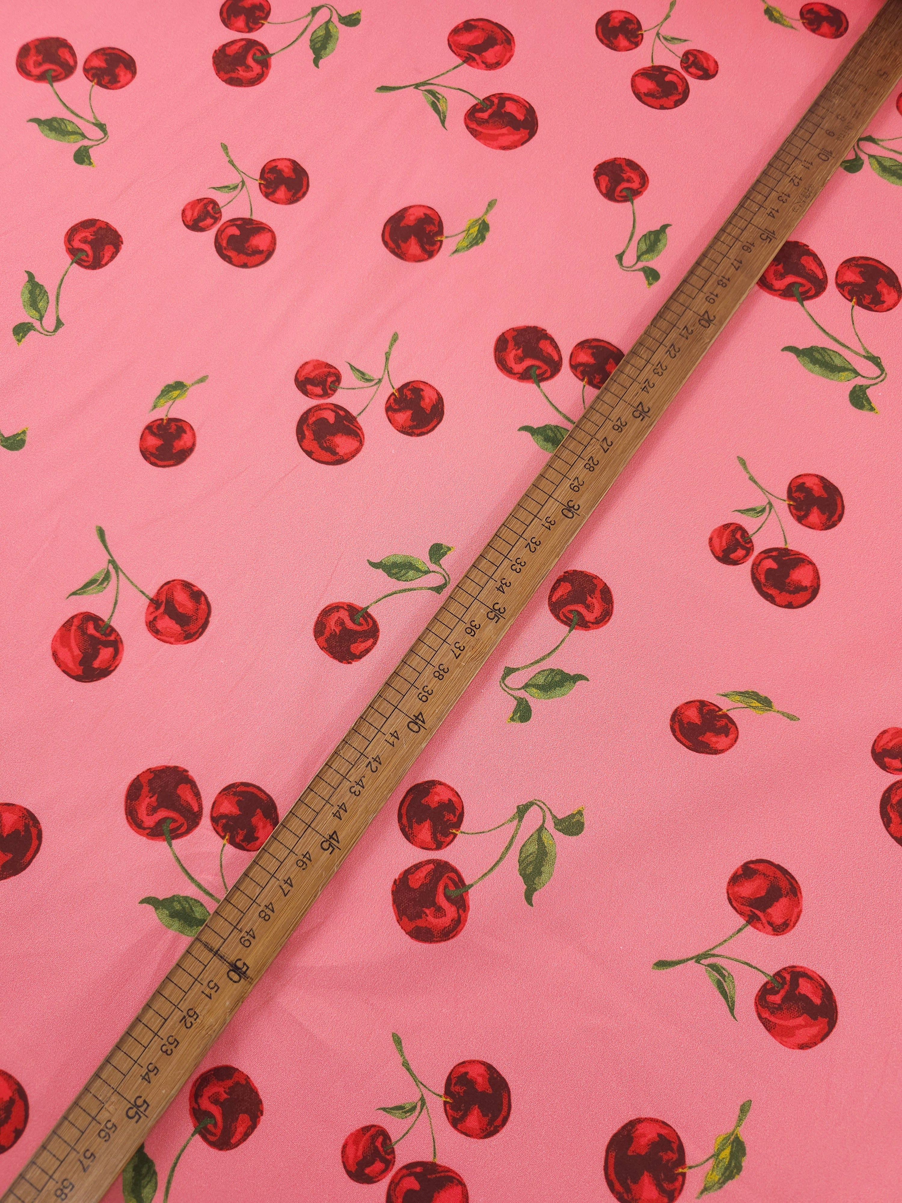 Pinky Coral Cherries Cotton Viscose