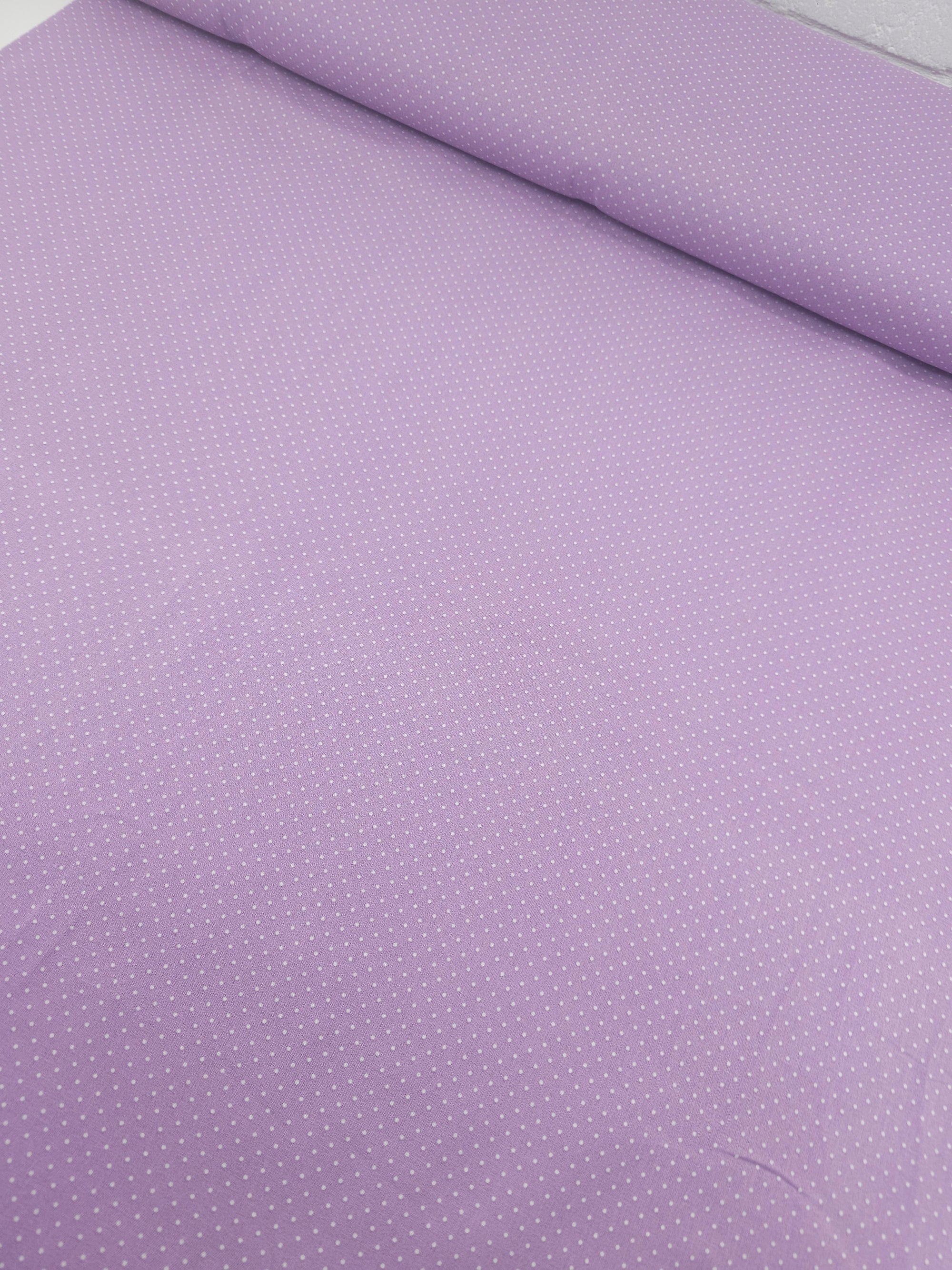 Light Purple Micro Polka 100% Cotton 60"