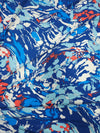 Blue Abstract Brushstroke Poly Jersey