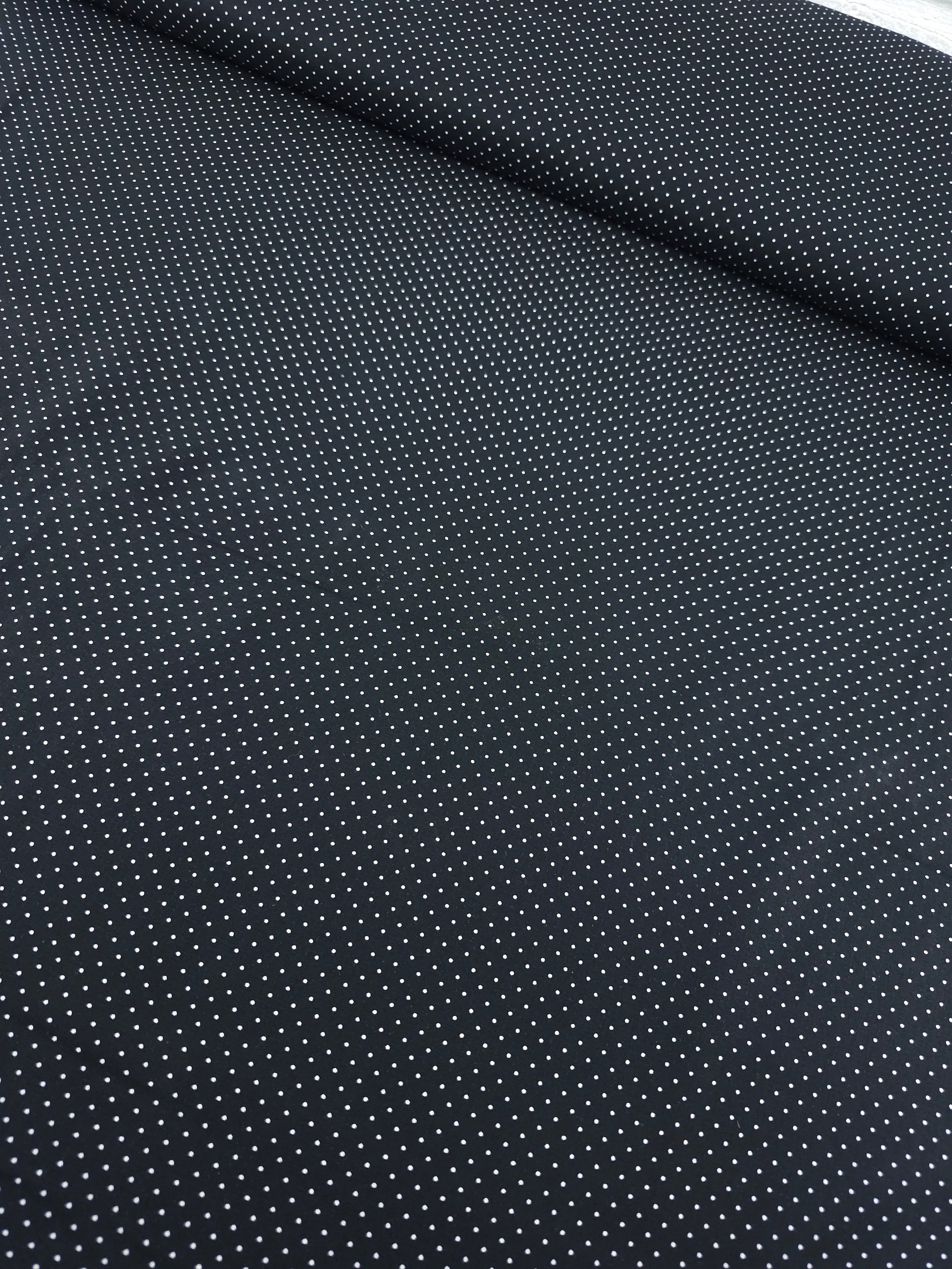 Black Micro Polka 100% Cotton 60"