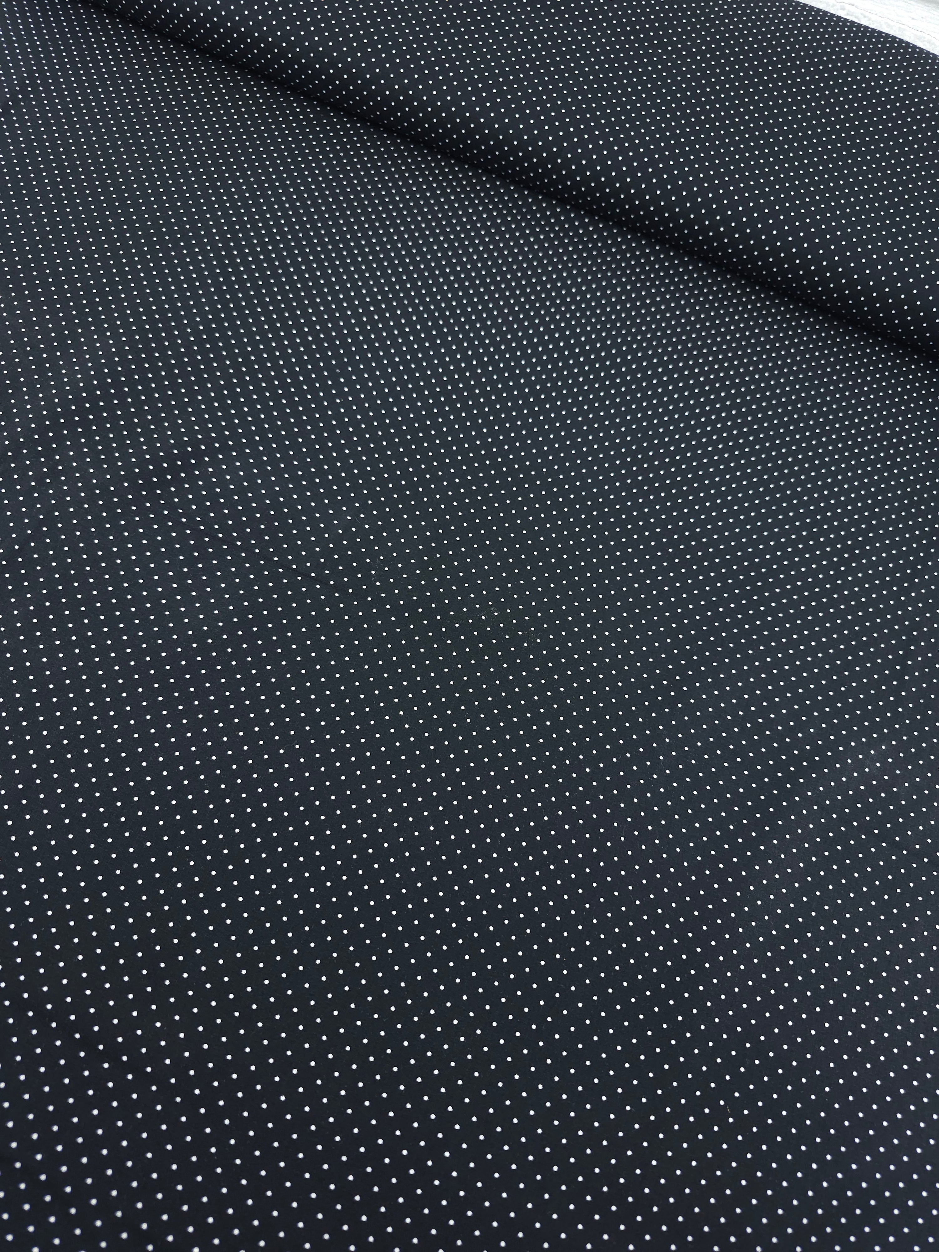 Black Micro Polka Lightweight Cotton 60"