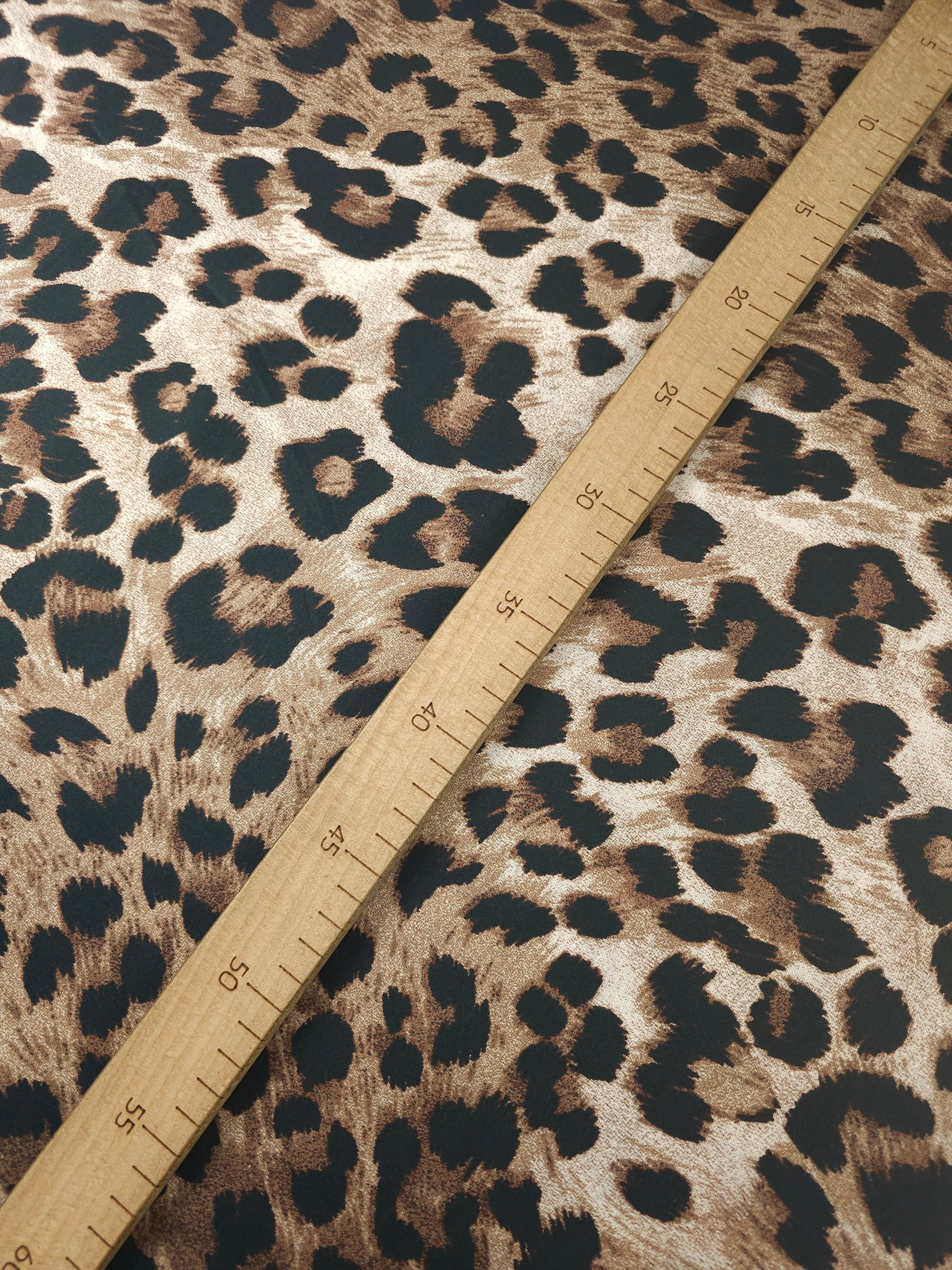 Beige/Brown Leopard Cotton Sateen 110" *EXTRA WIDE*
