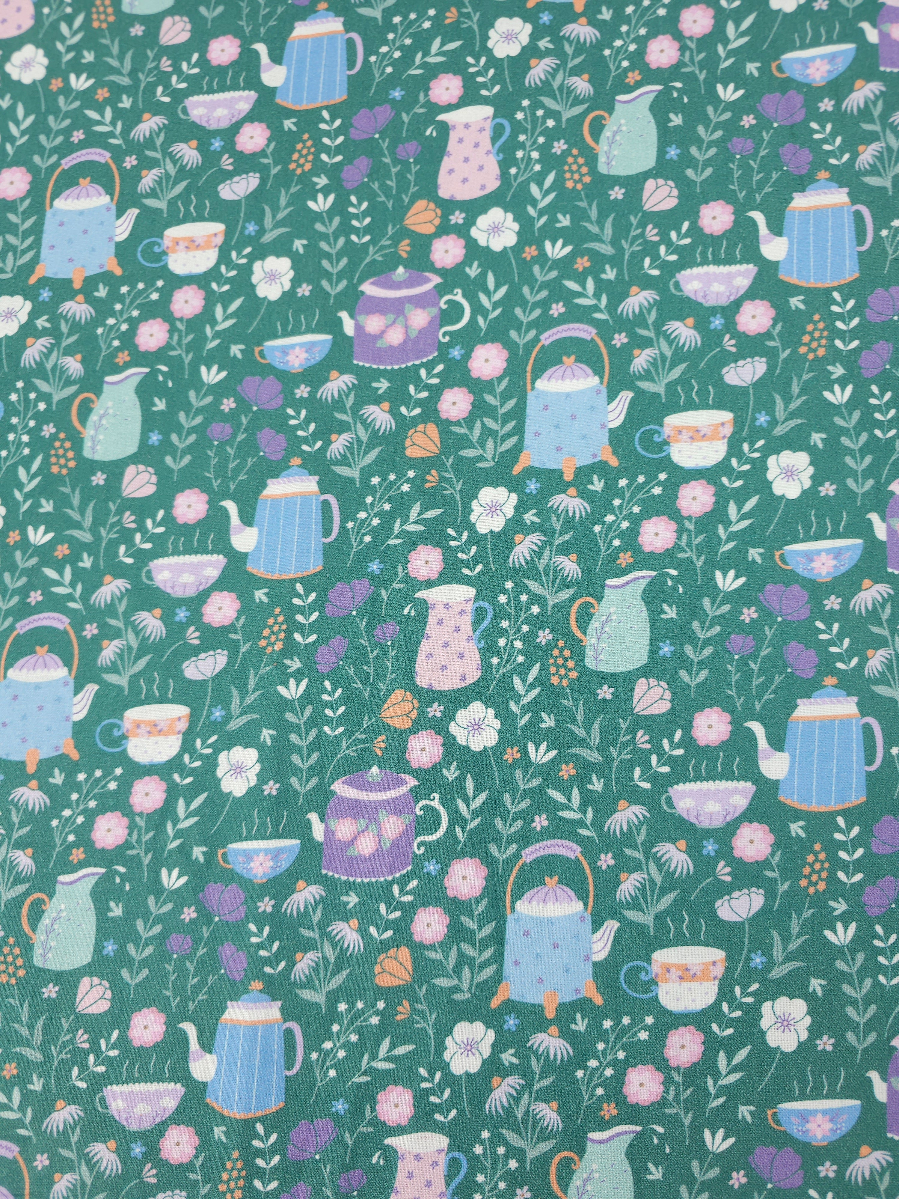 Retro Floral Tea Party 100% Cotton