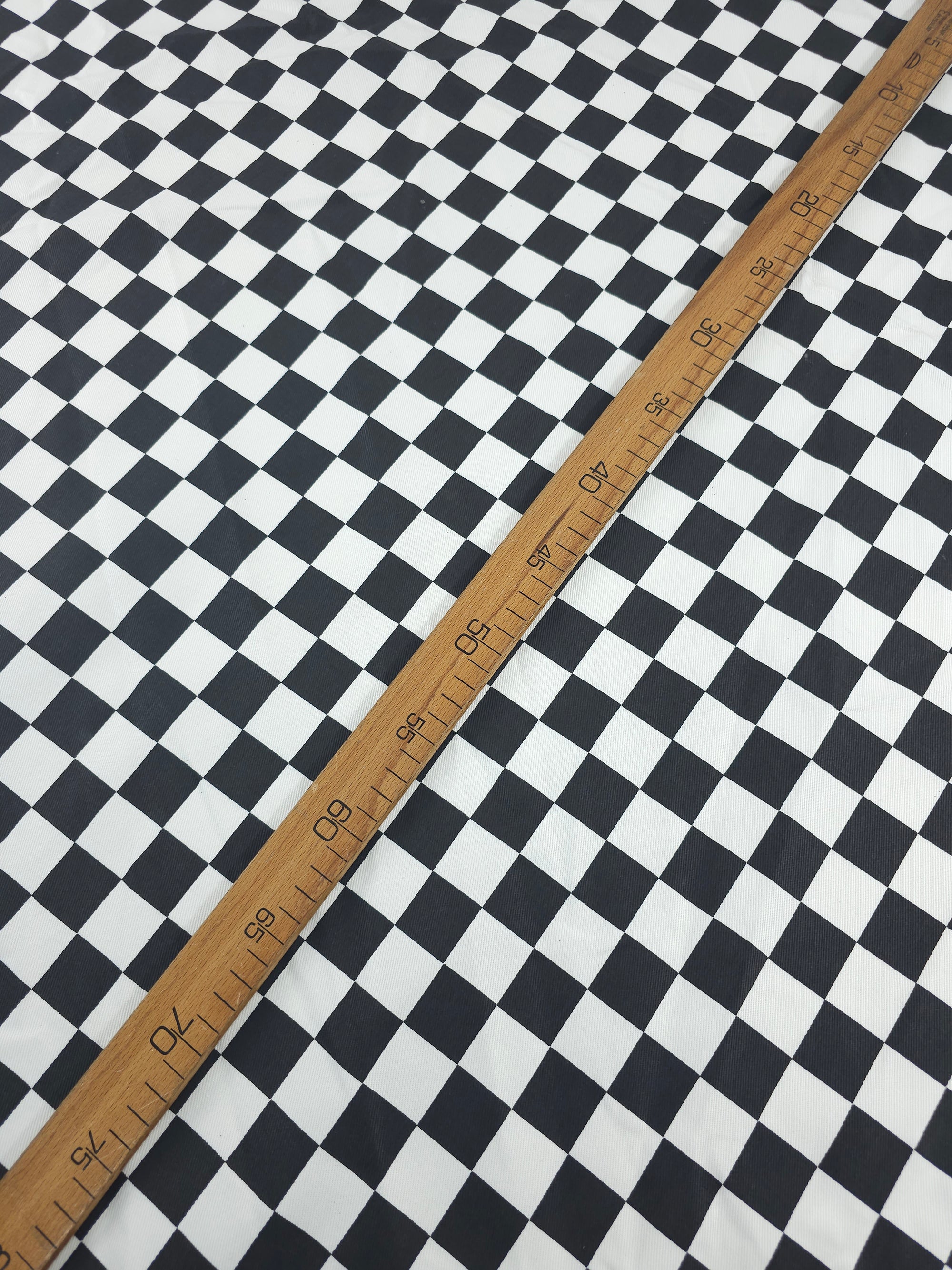 Black/White Checkerboard Denim