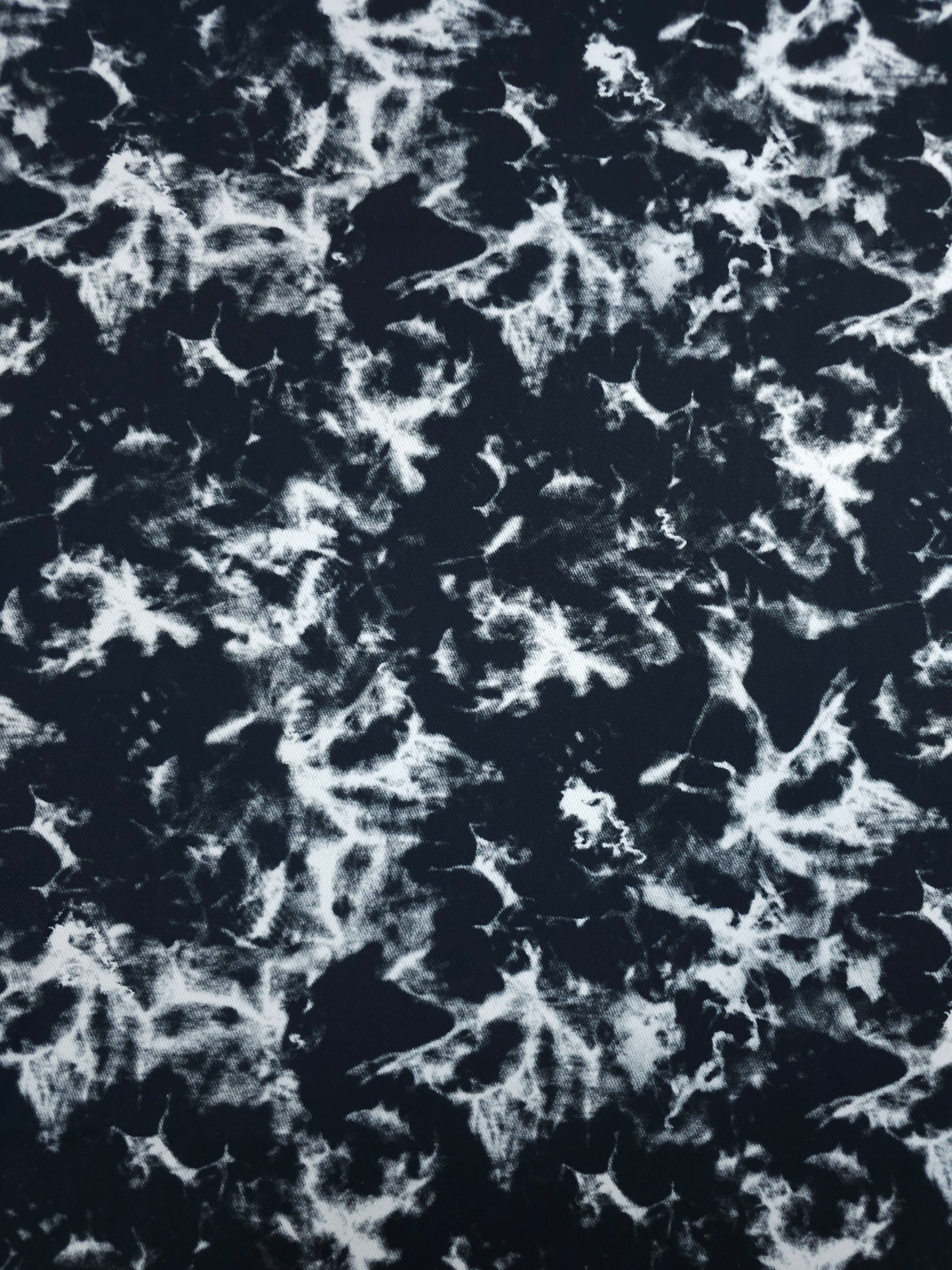 Black/White Smokey Marble Denim
