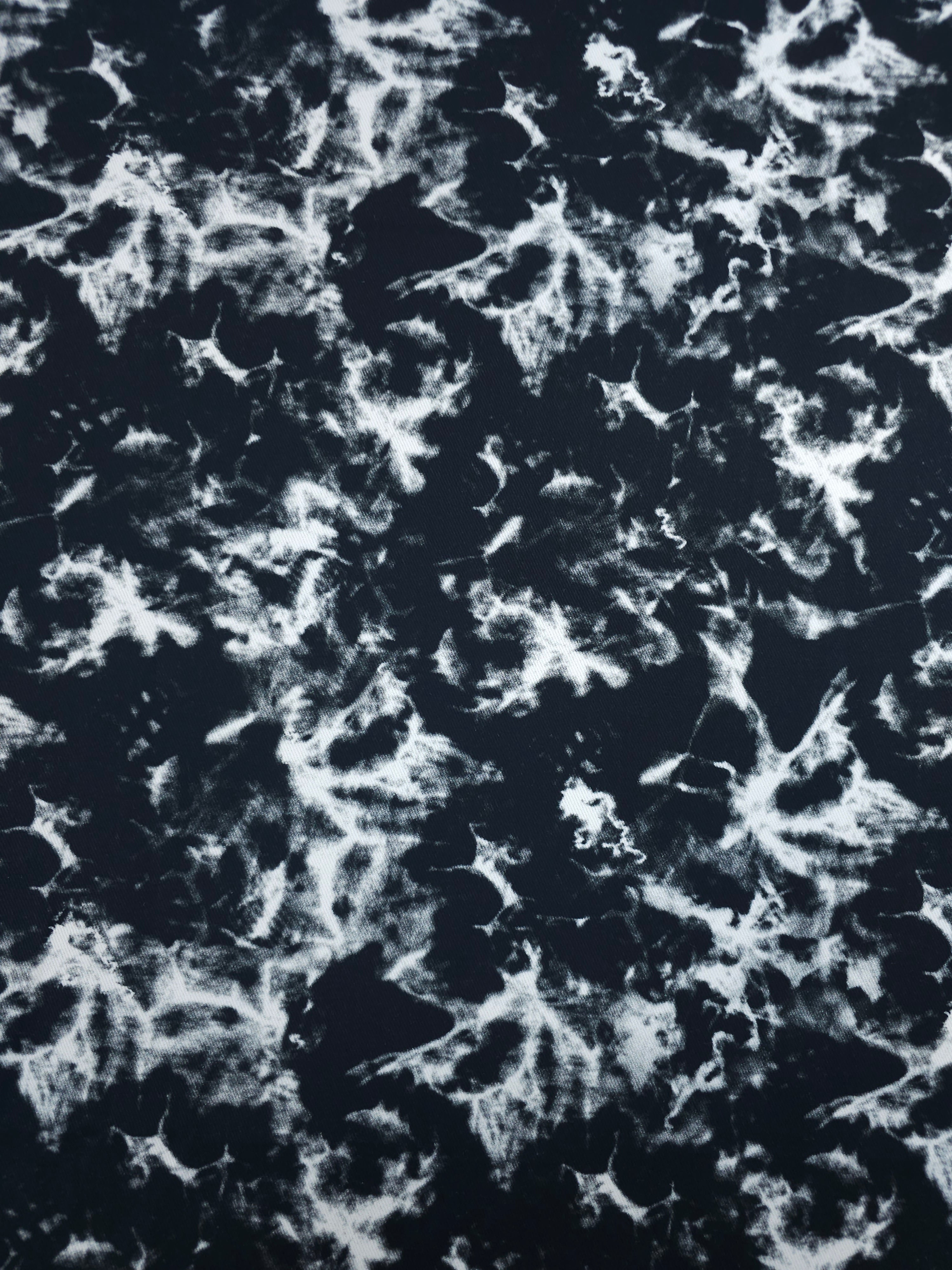 Black/White Smokey Marble Denim