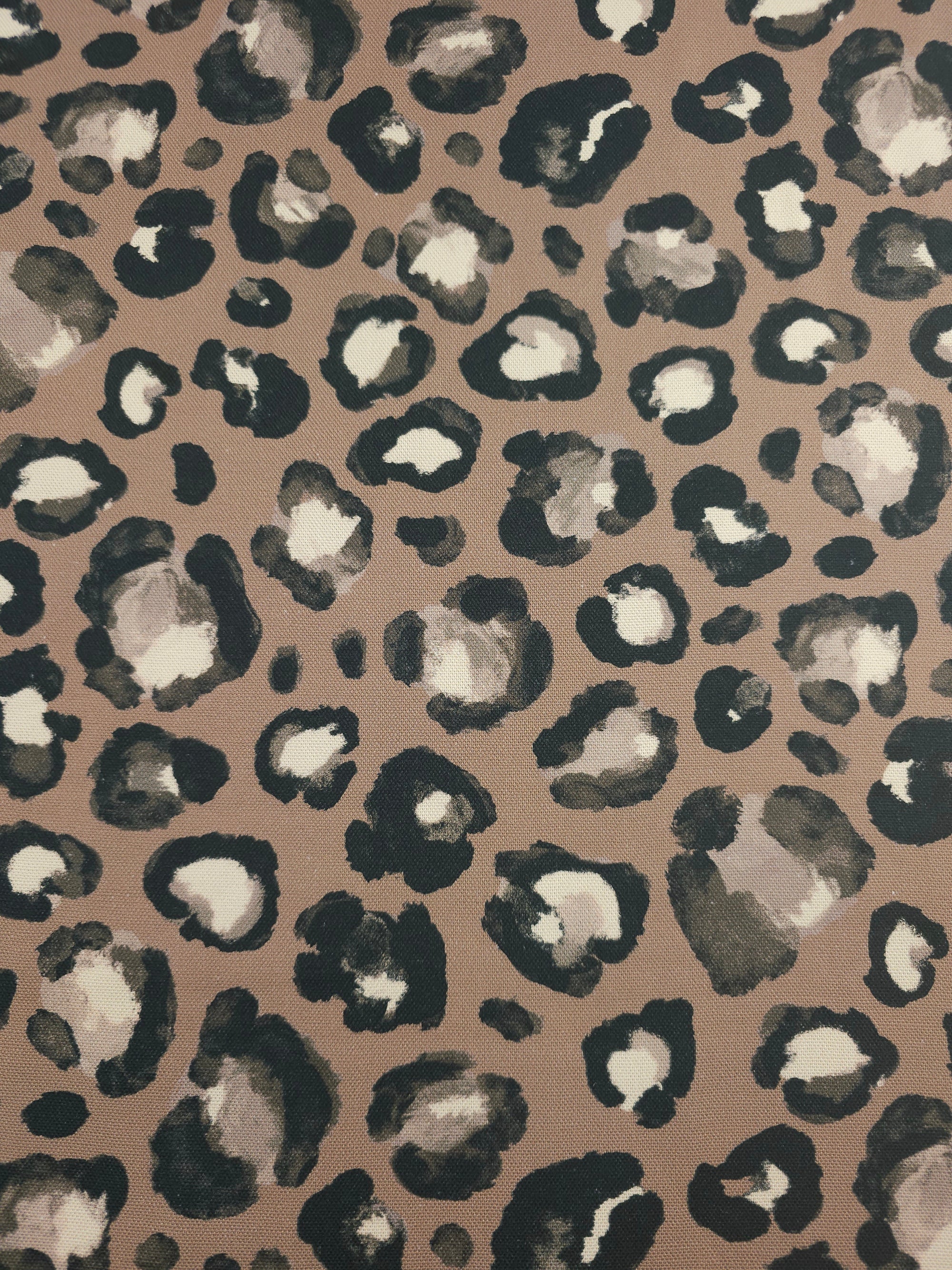 Mocha Leopard Lightweight Canvas Cotton