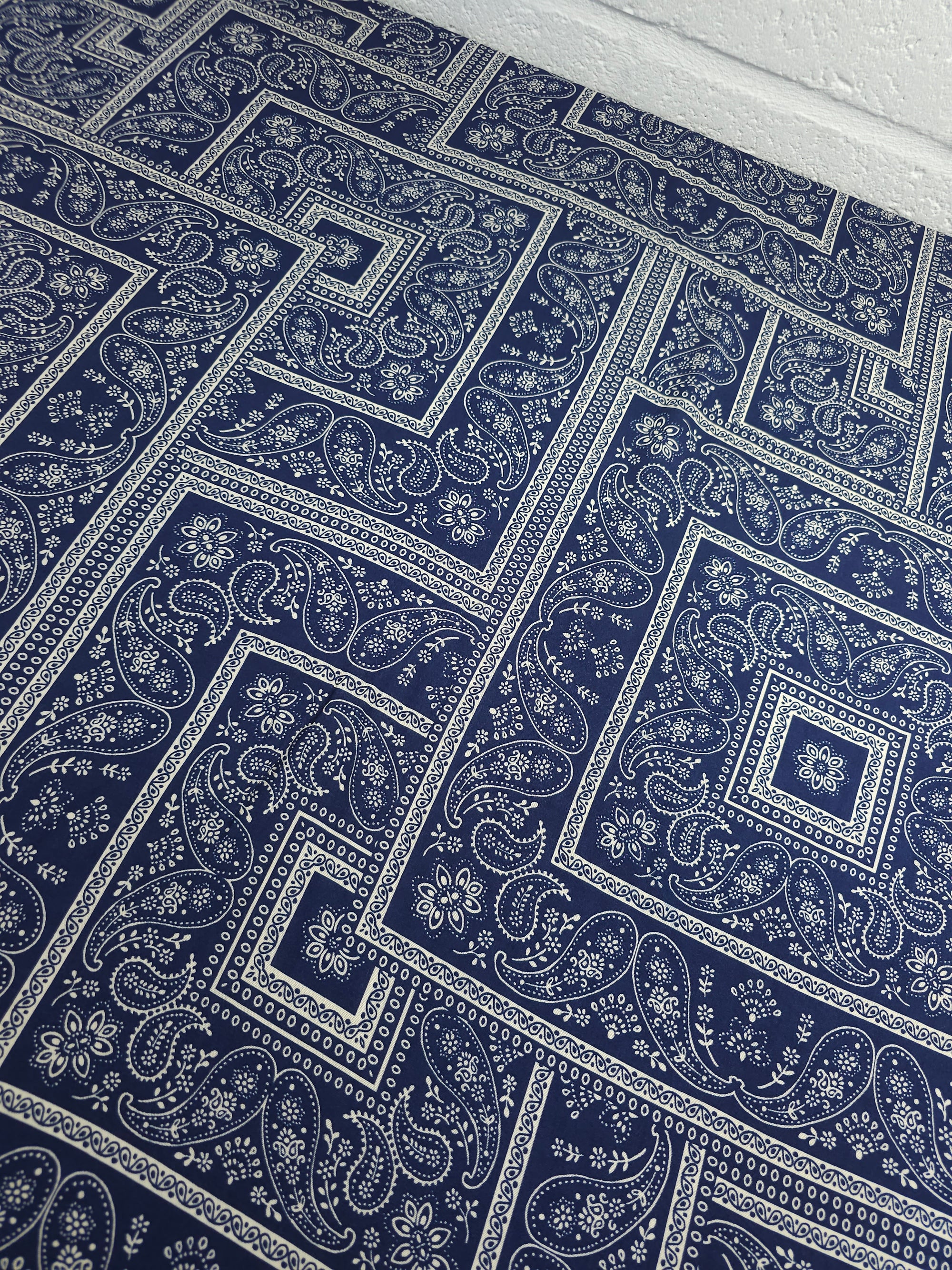 Navy/Ivory Bandana Square Viscose Challis