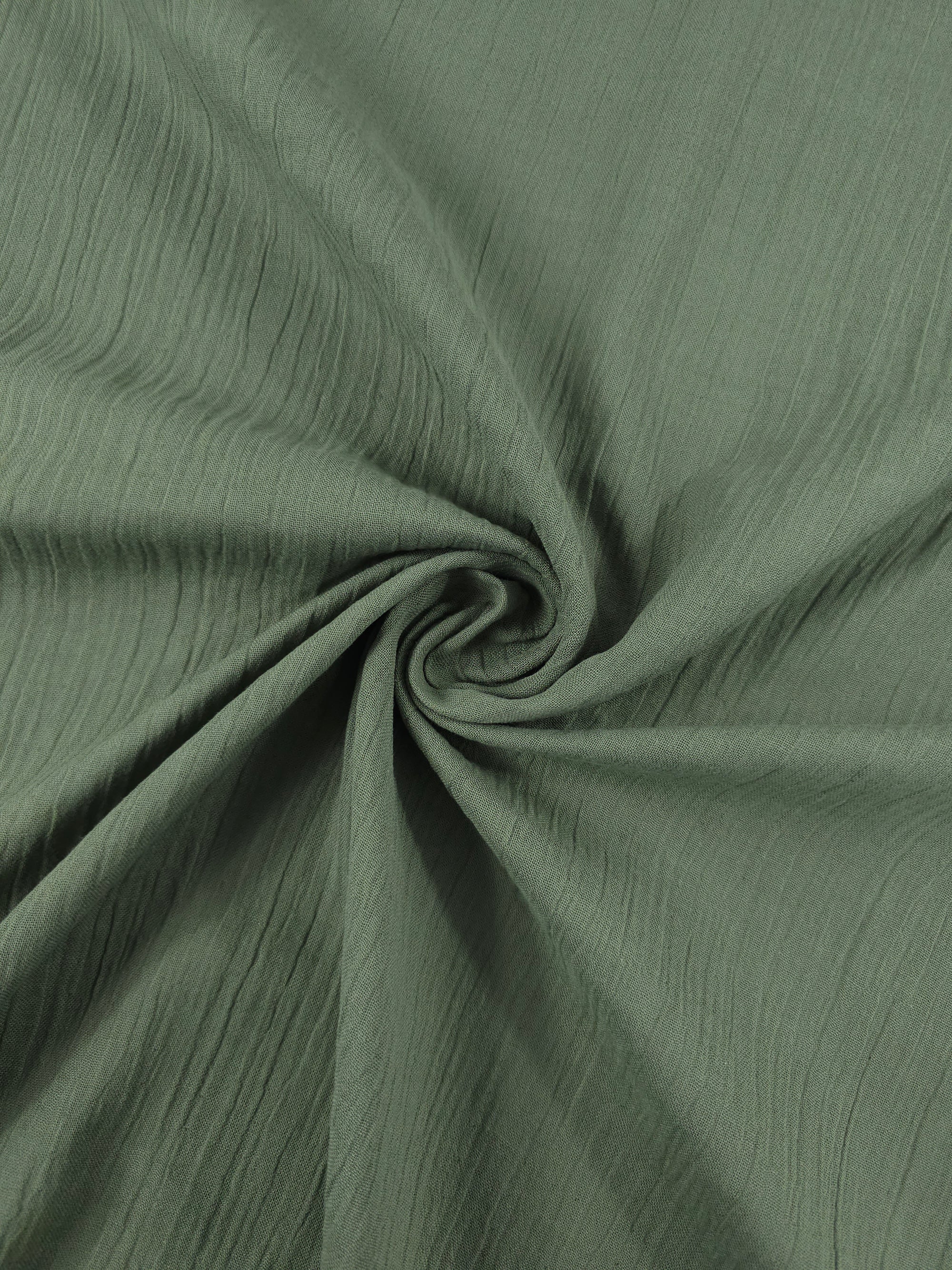 Khaki Crinkle Double Gauze