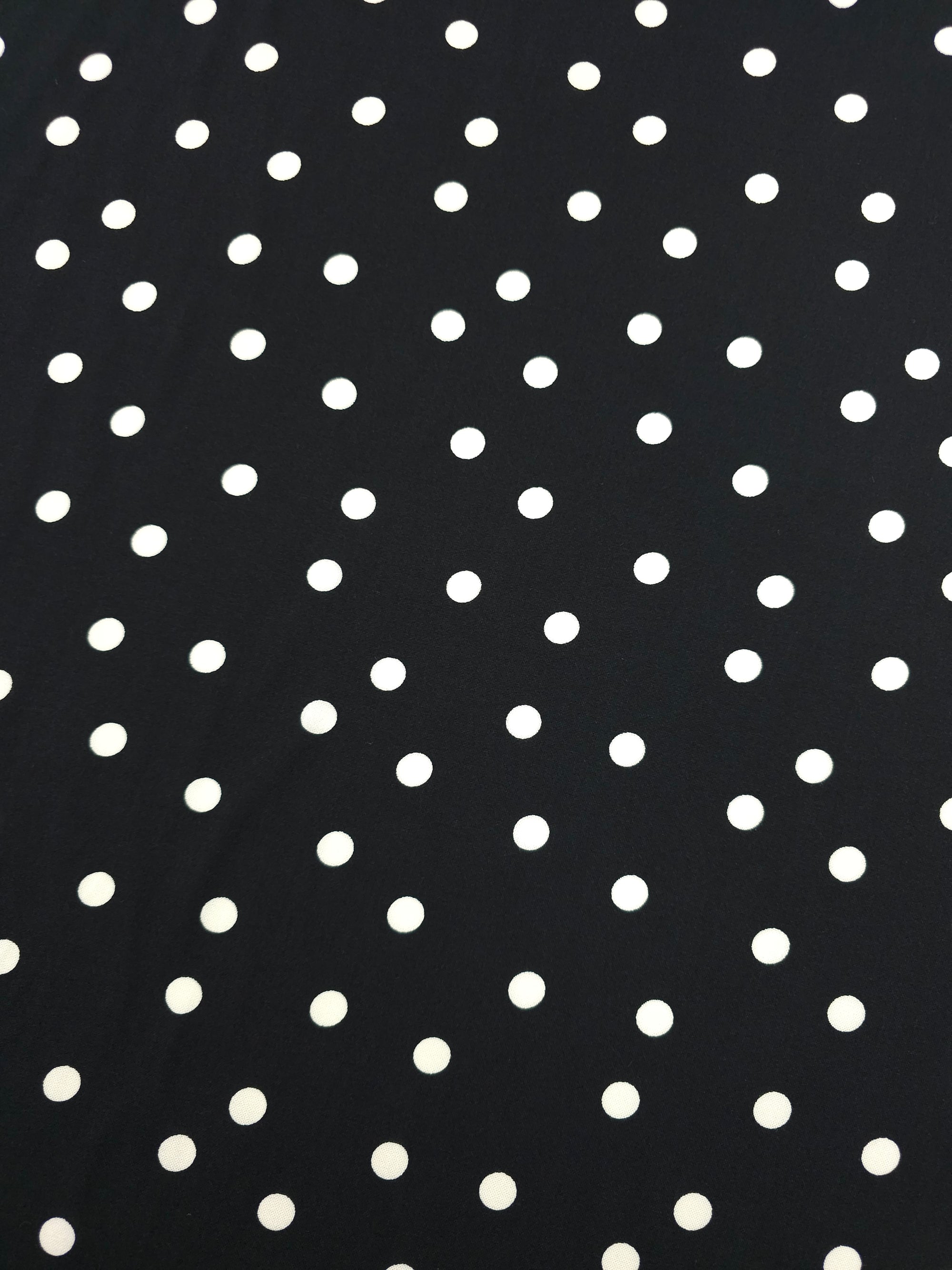 Black/Ivory Polka Dot Viscose Challis