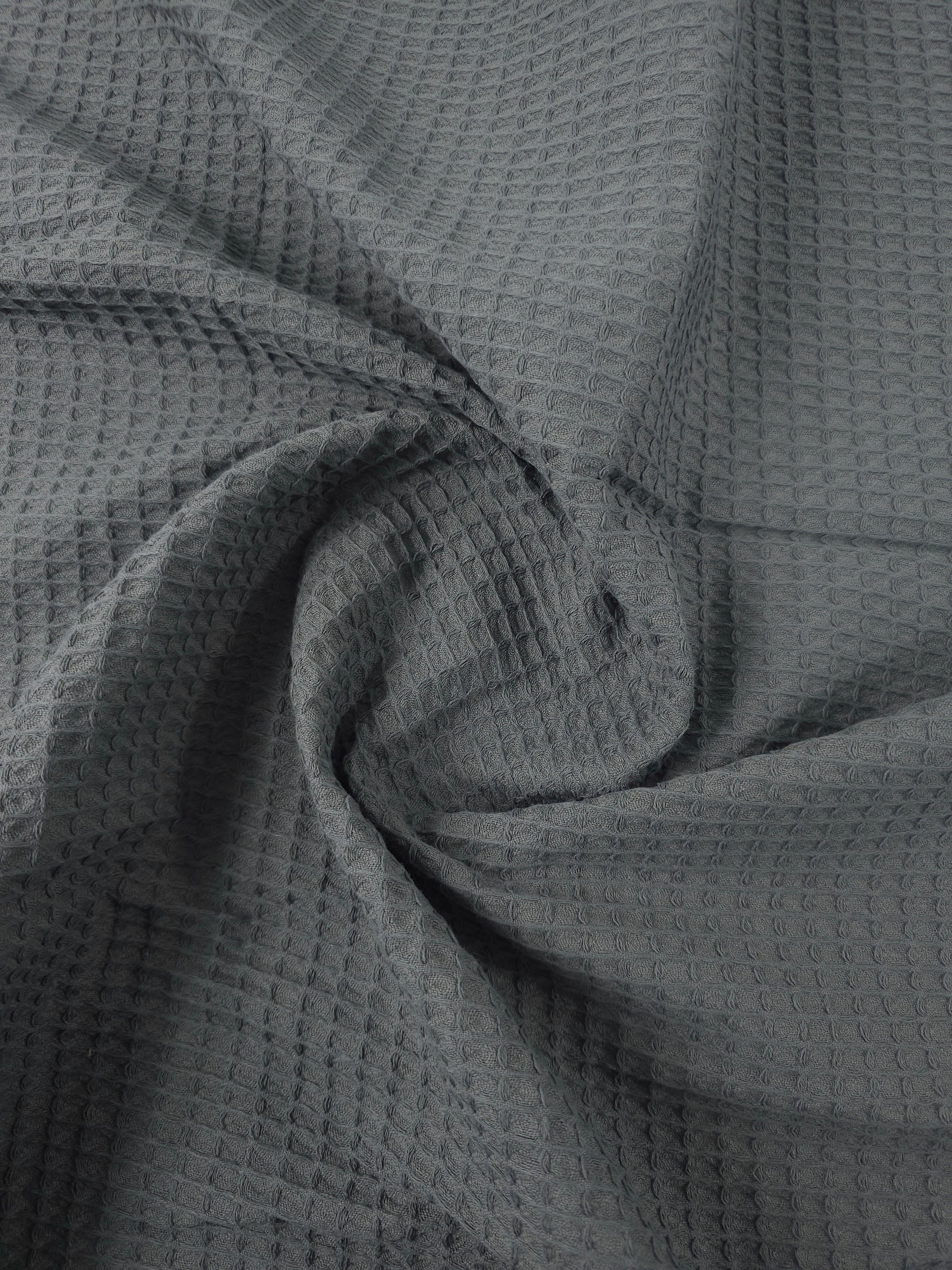 Smokey Grey Waffle Cotton *EXTRA WIDE*