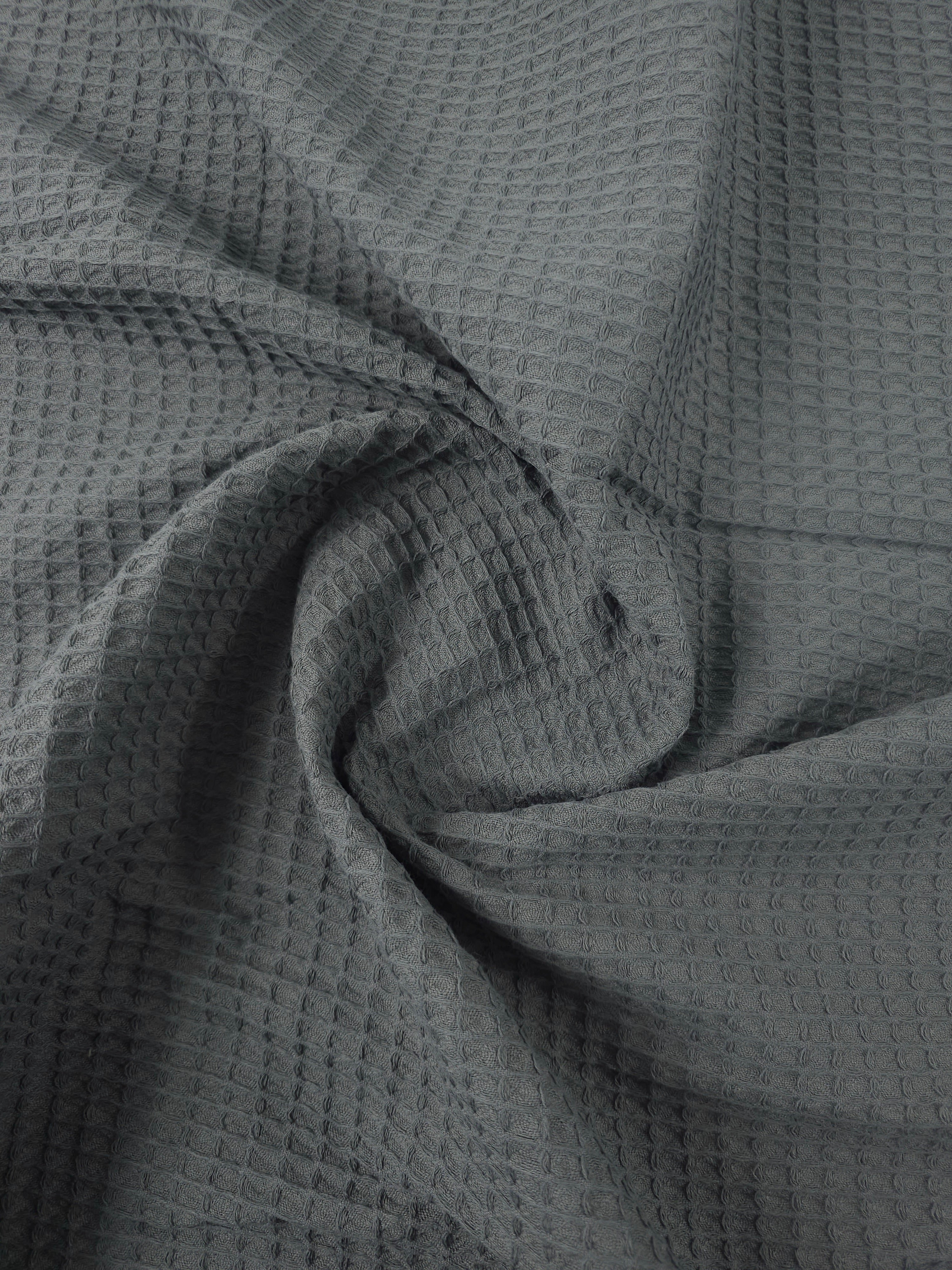 Smokey Grey Waffle Cotton *EXTRA WIDE*