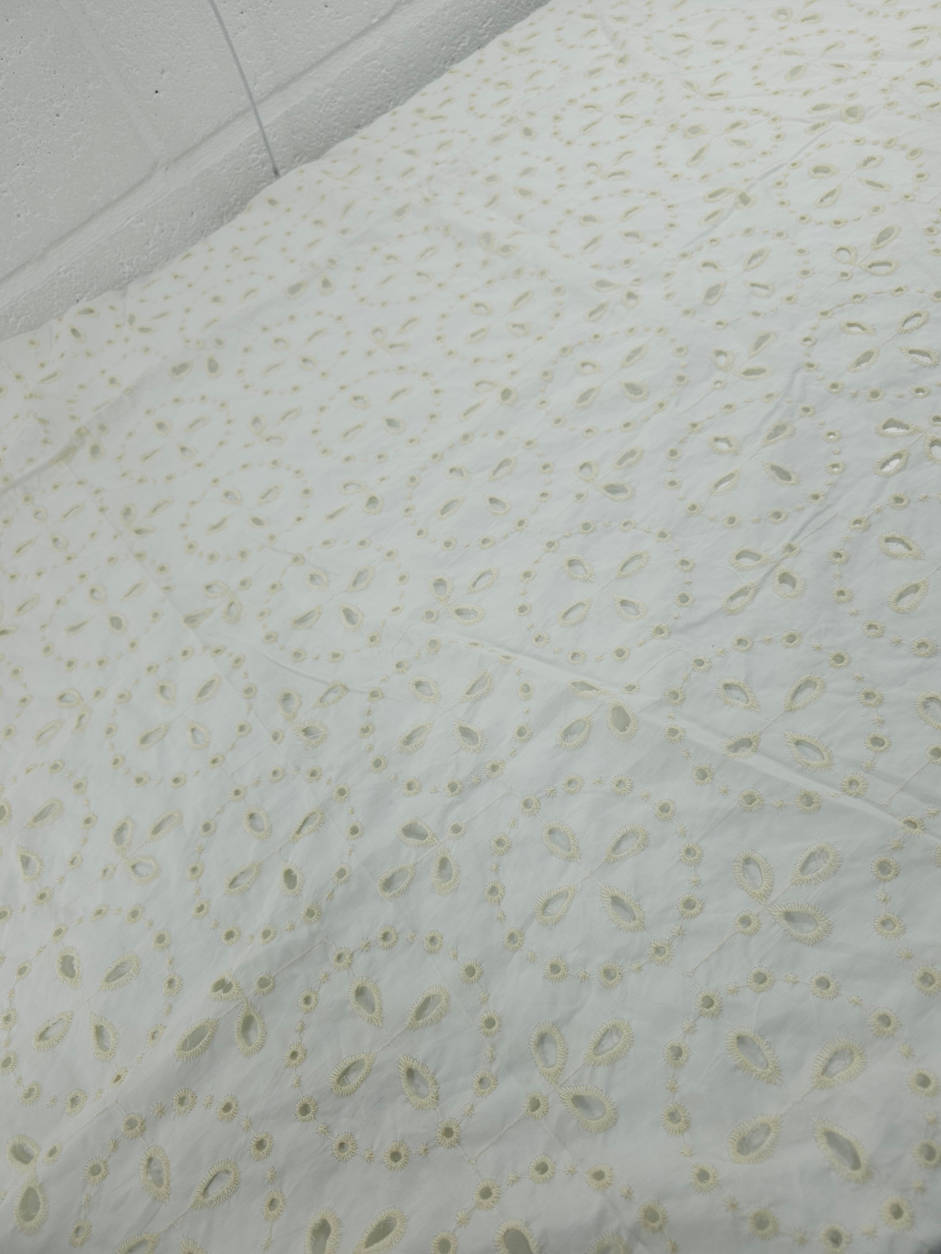 White/Cream Spiro Petal Cambric Cotton Broderie Anglaise