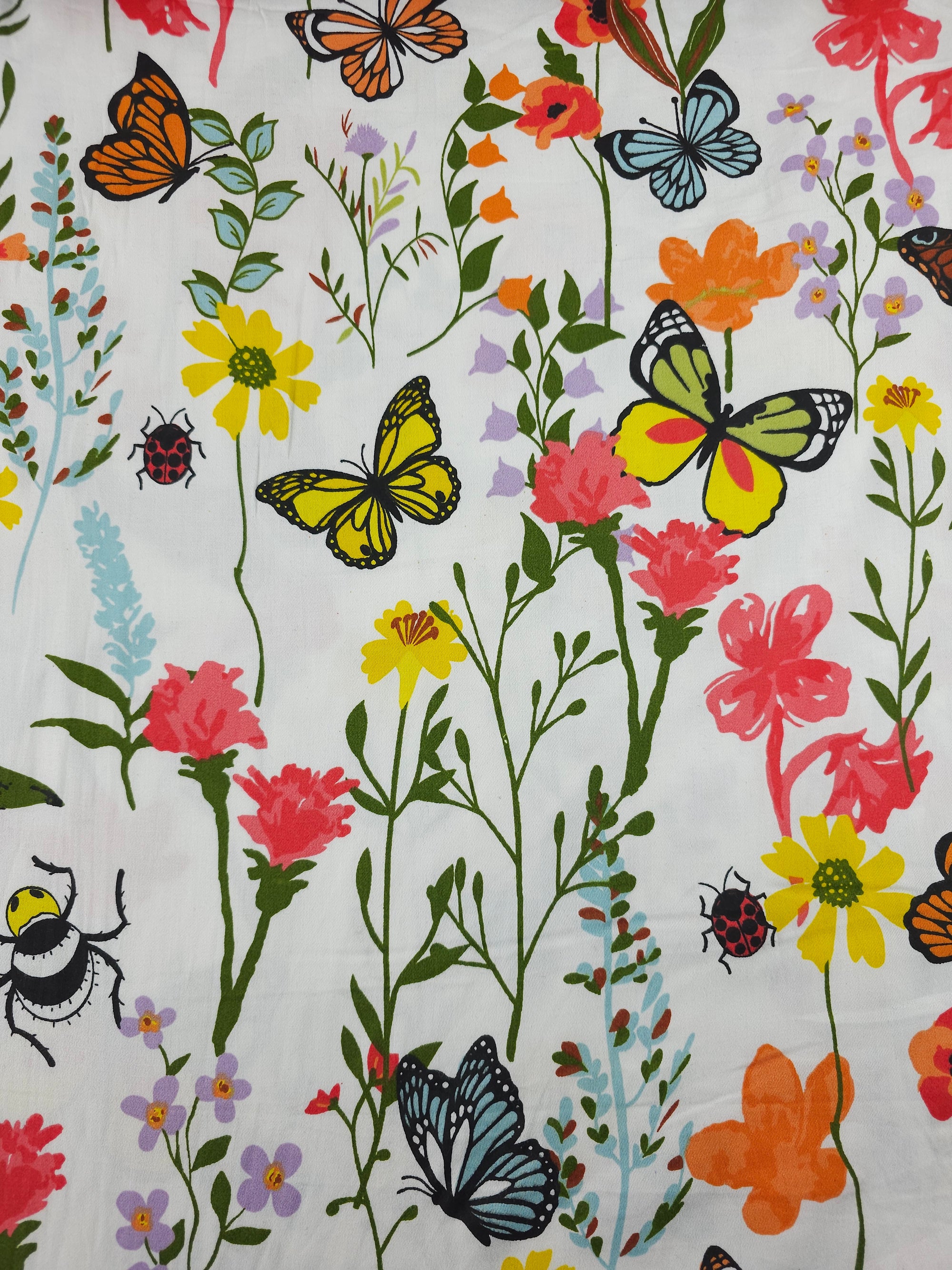 Spring Butterfly Floral Garden 100% Cotton 112" *EXTRA WIDE*