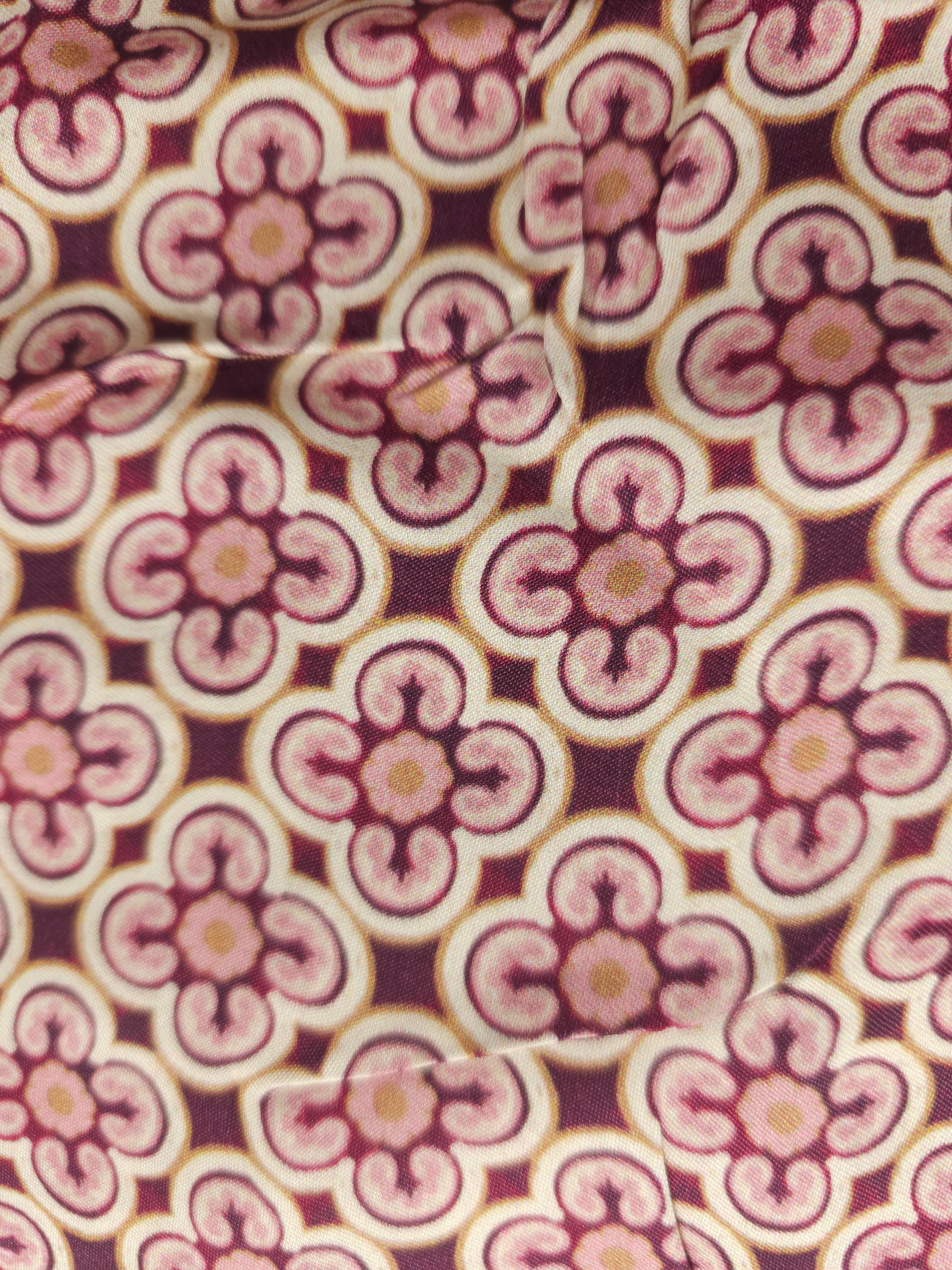 70s pink tile Viscose- 2m piece