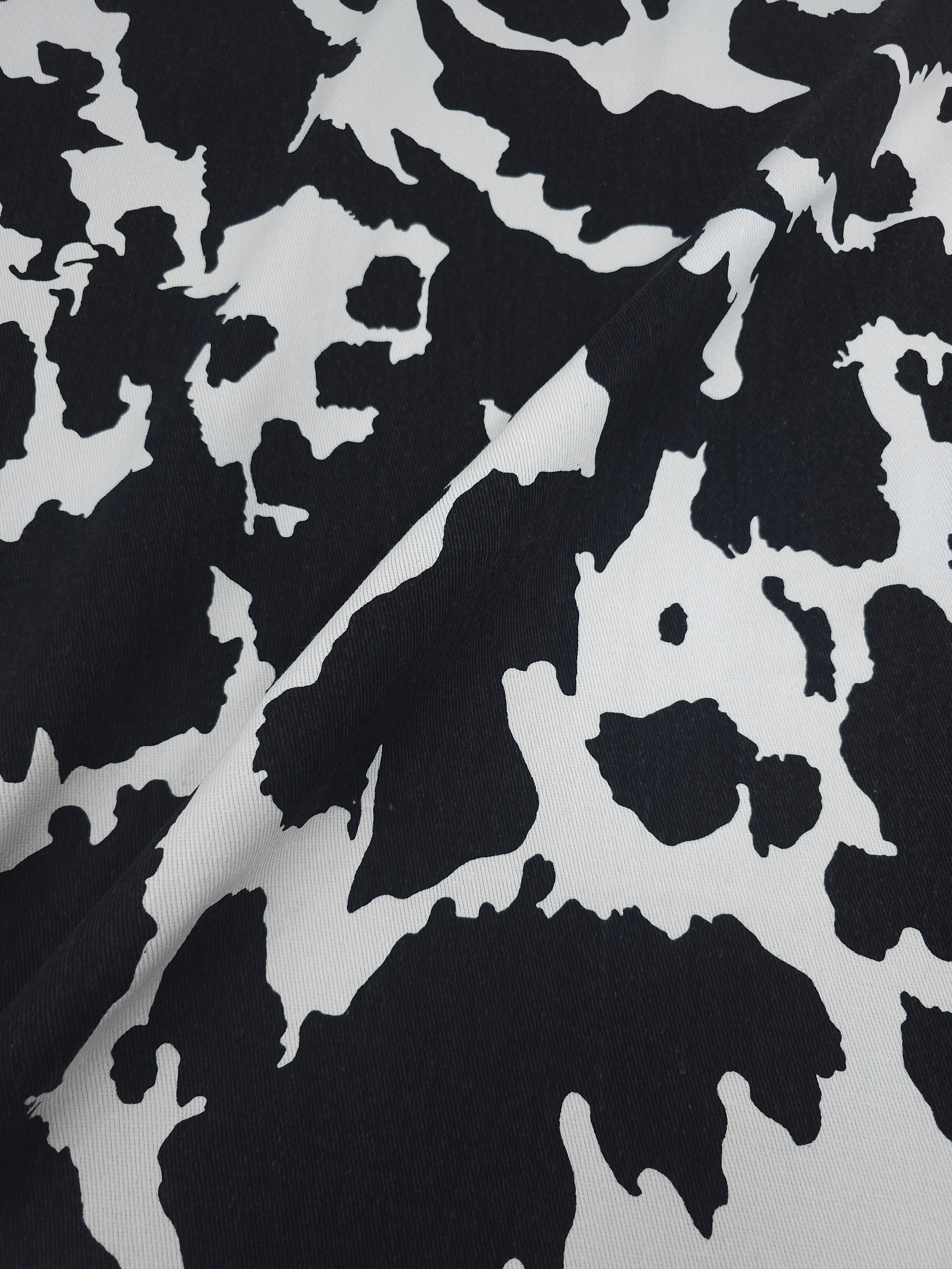 Black/White Cow Denim