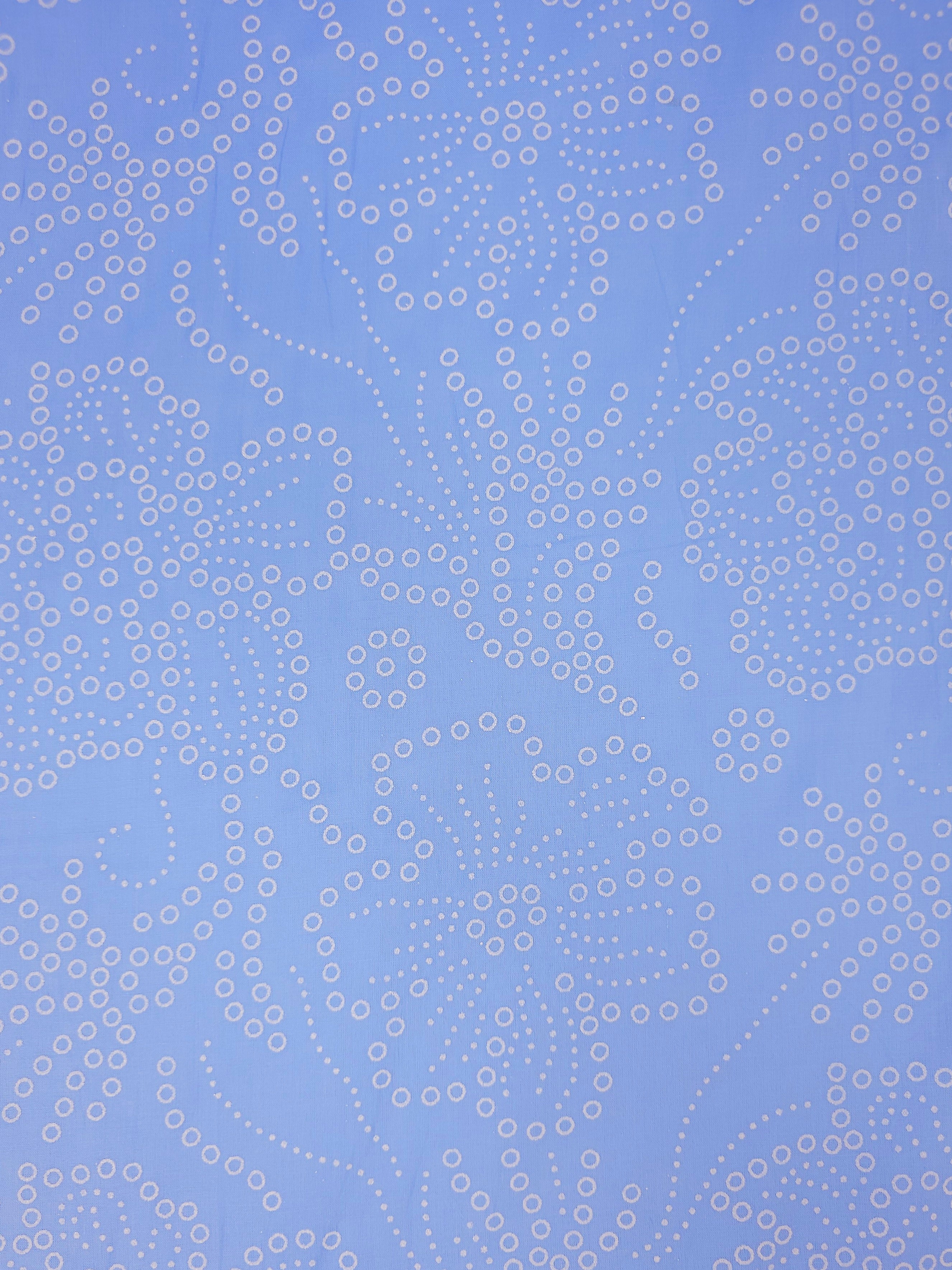 Cornflower Blue Laser Floral Lightweight Cotton *DEFECT*