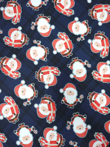  Navy Tartan Santa Viscose Jersey