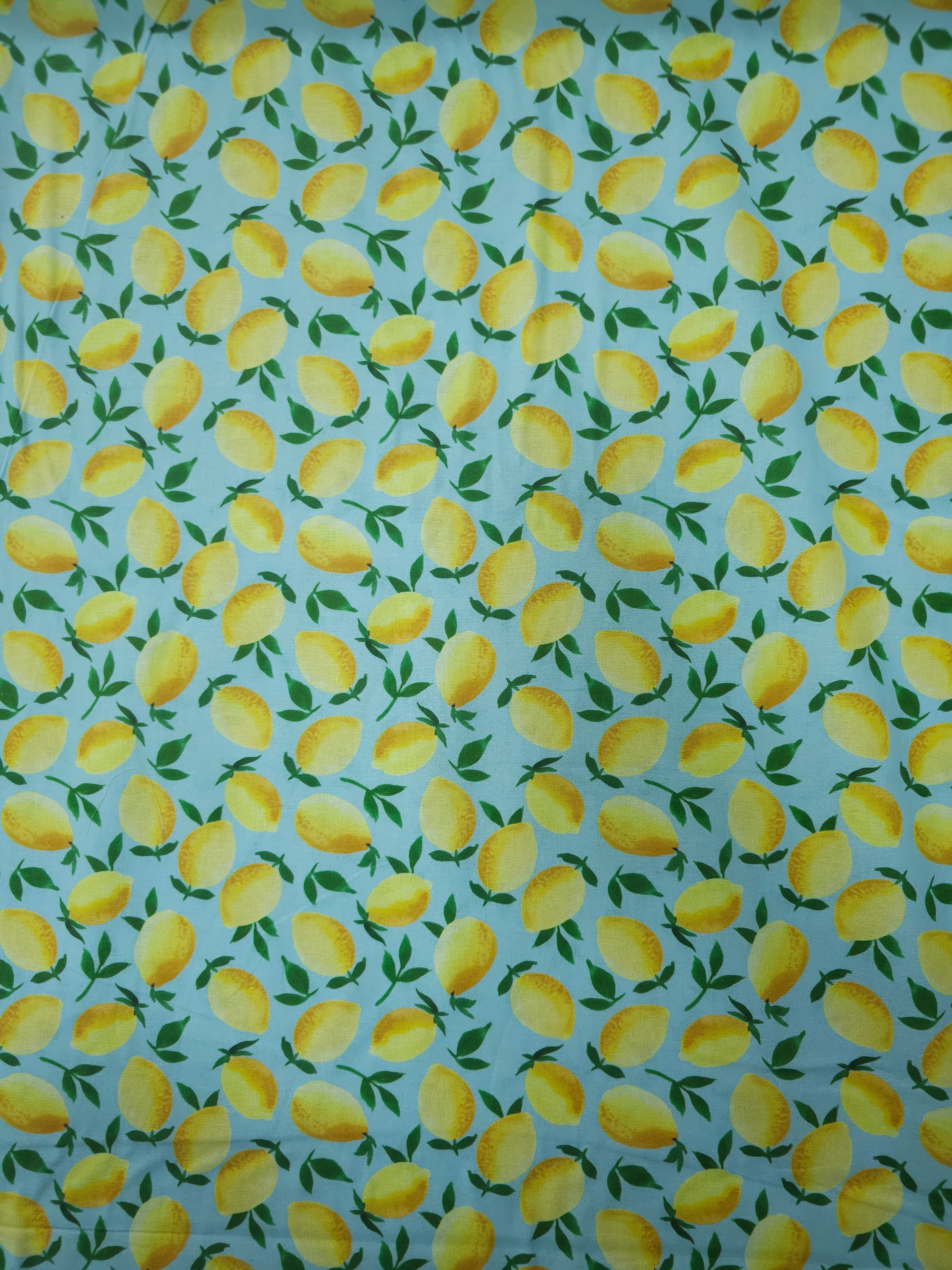 Blue/Yellow Summer Lemon 100% Cotton