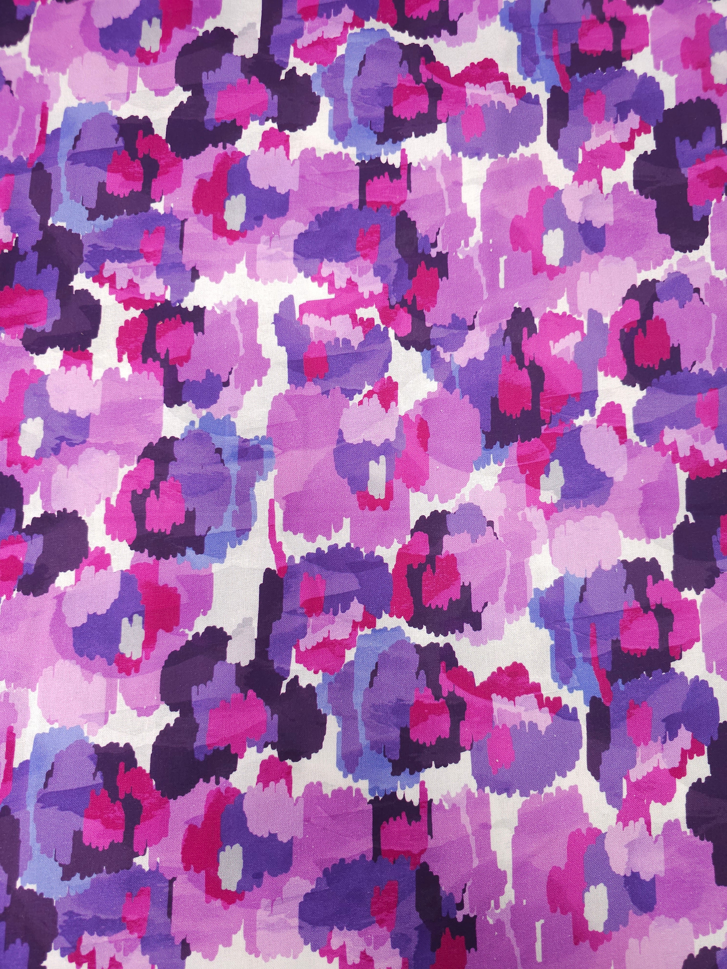 Purple Abstract Static Smudge 100% Cotton