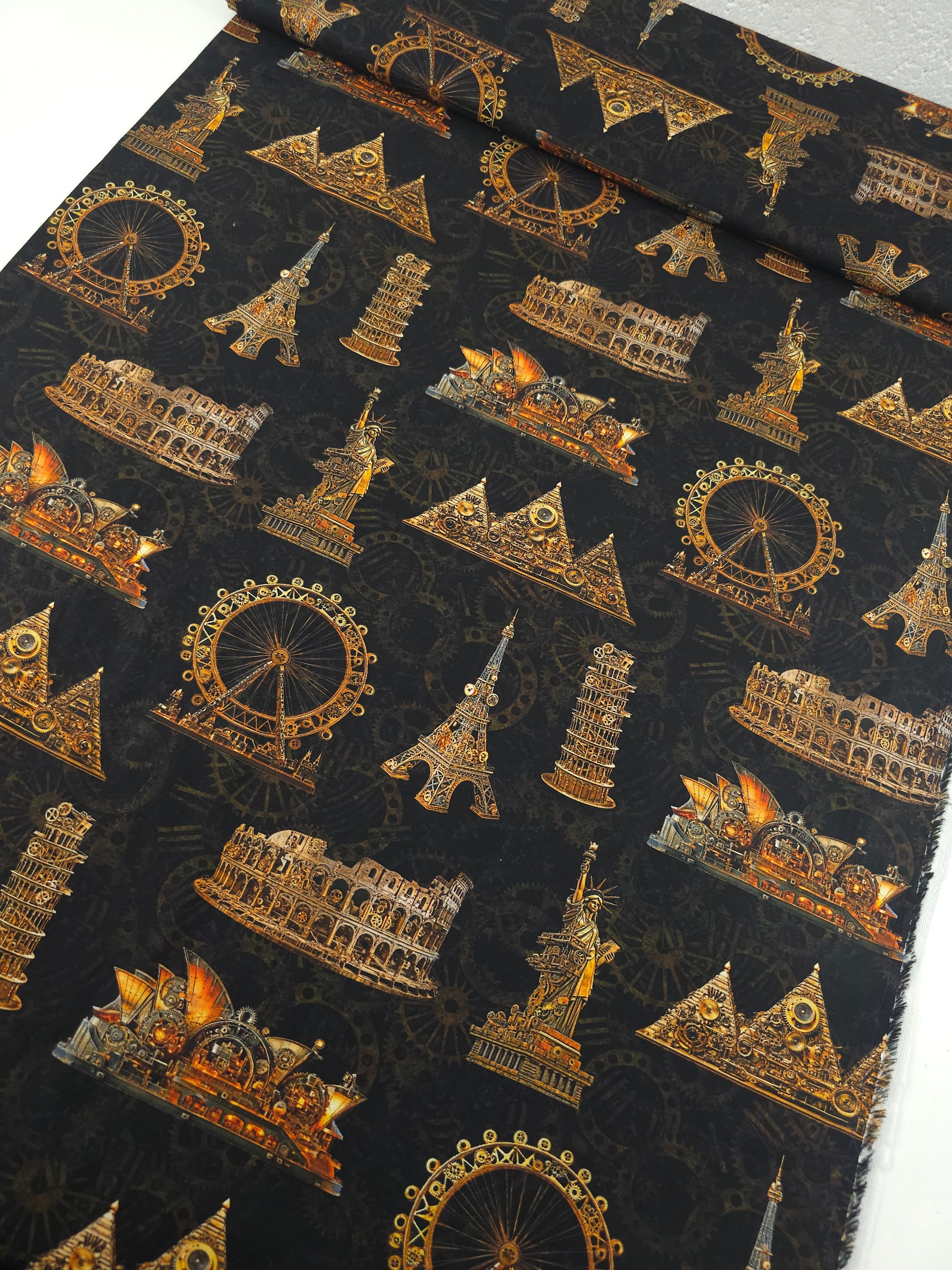 Bronze Antique Landmarks 100% Cotton